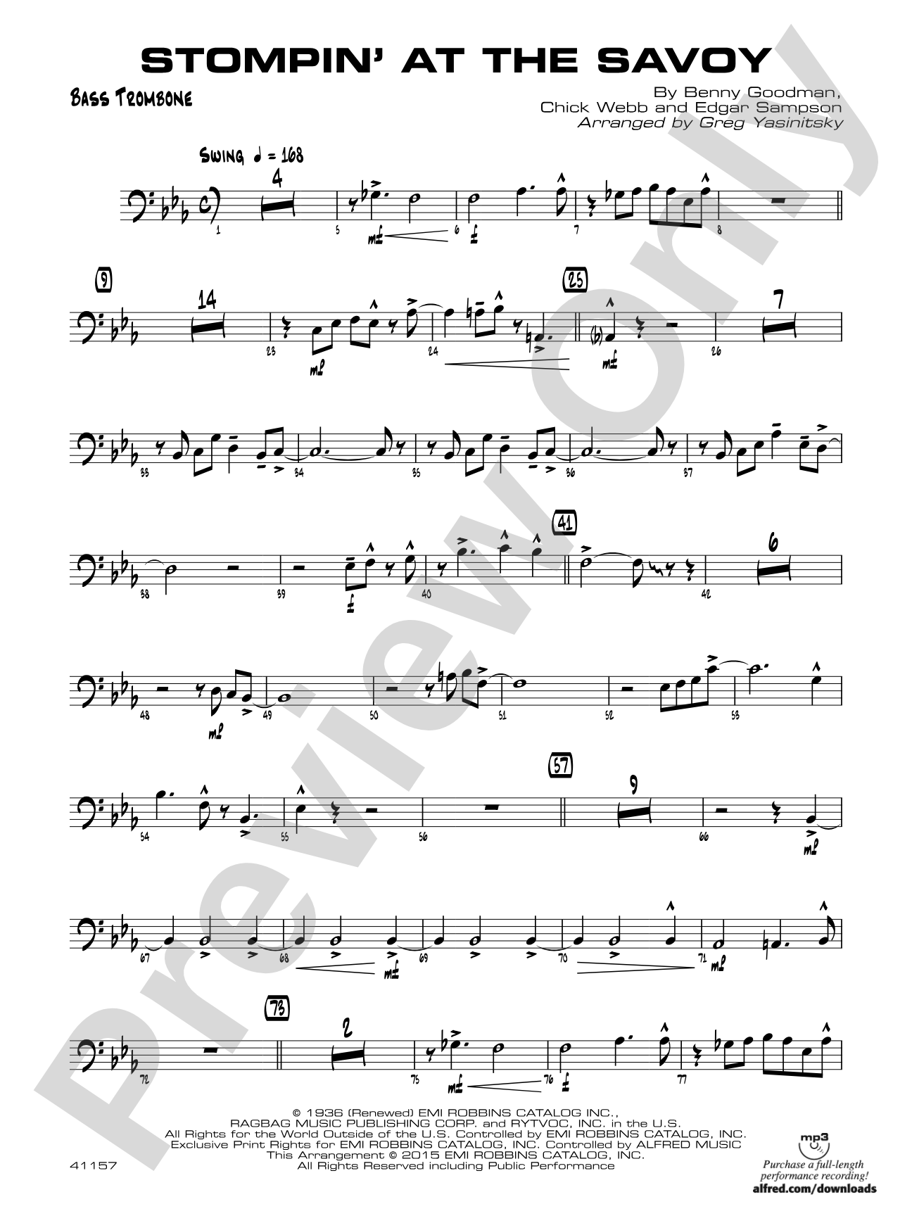 Stompin' at the Savoy: Bass Trombone