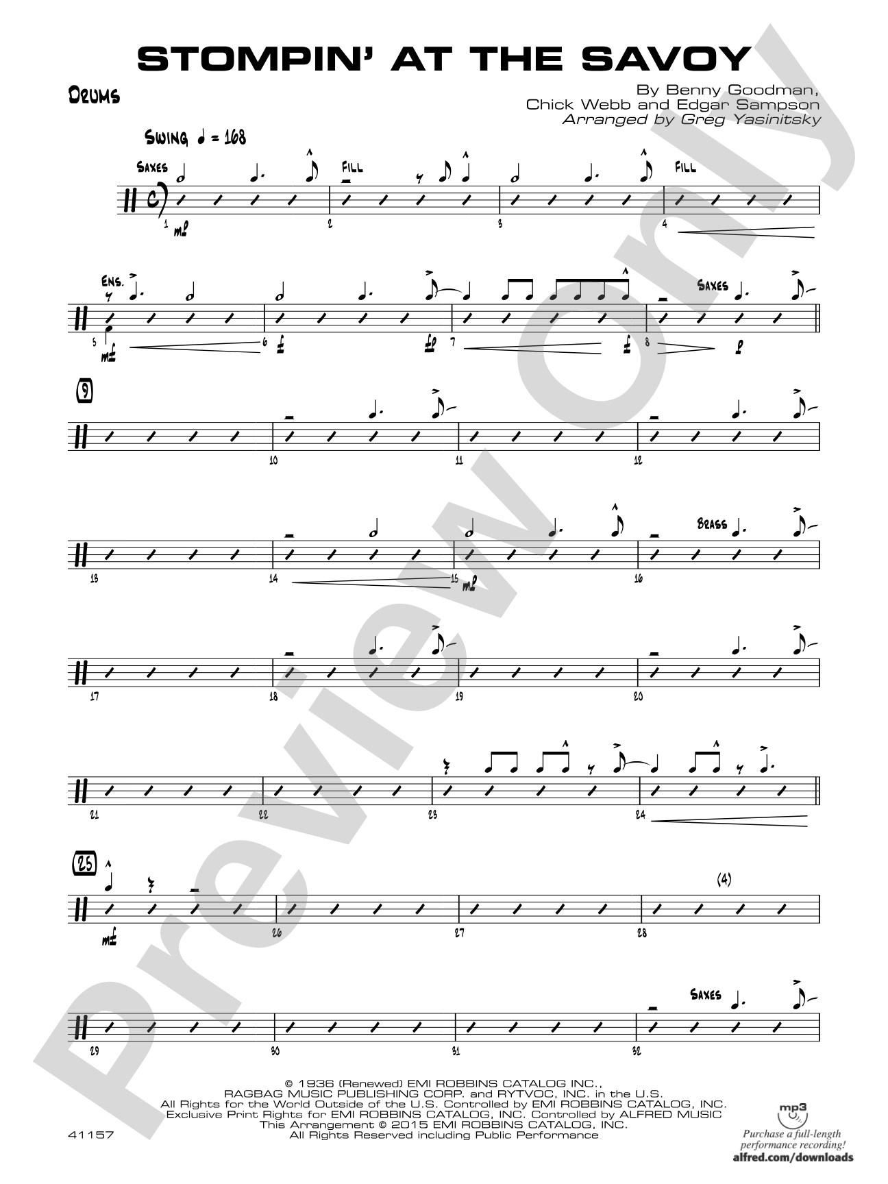 Stompin' at the Savoy: Drums