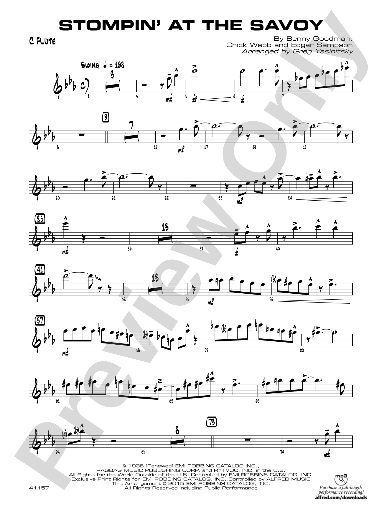 Stompin' at the Savoy: Flute