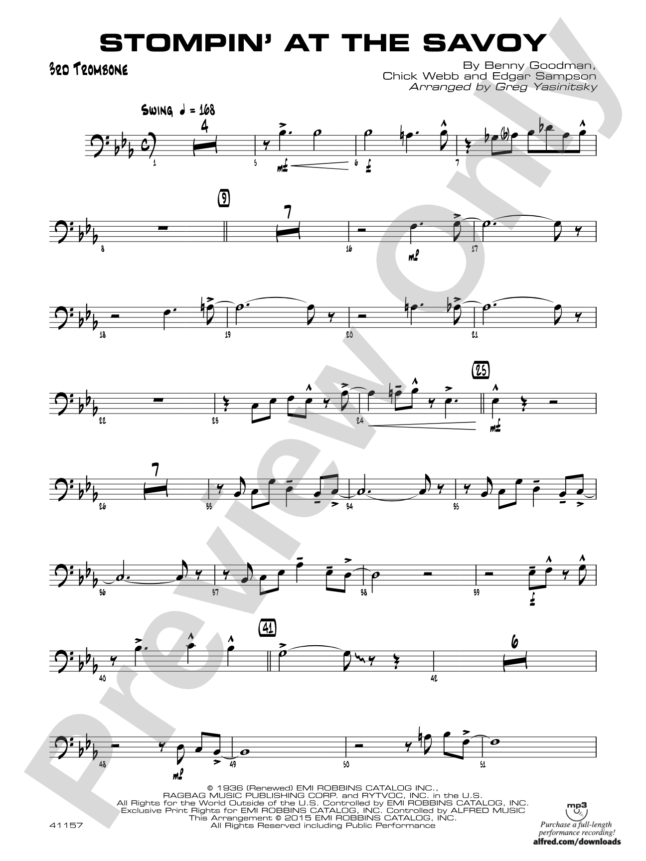 Stompin' at the Savoy: 3rd Trombone