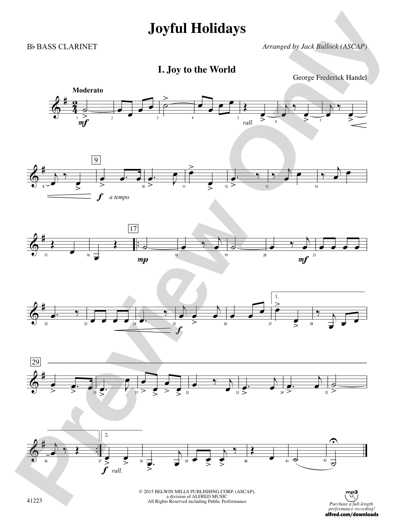 Joyful Holidays: B-flat Bass Clarinet