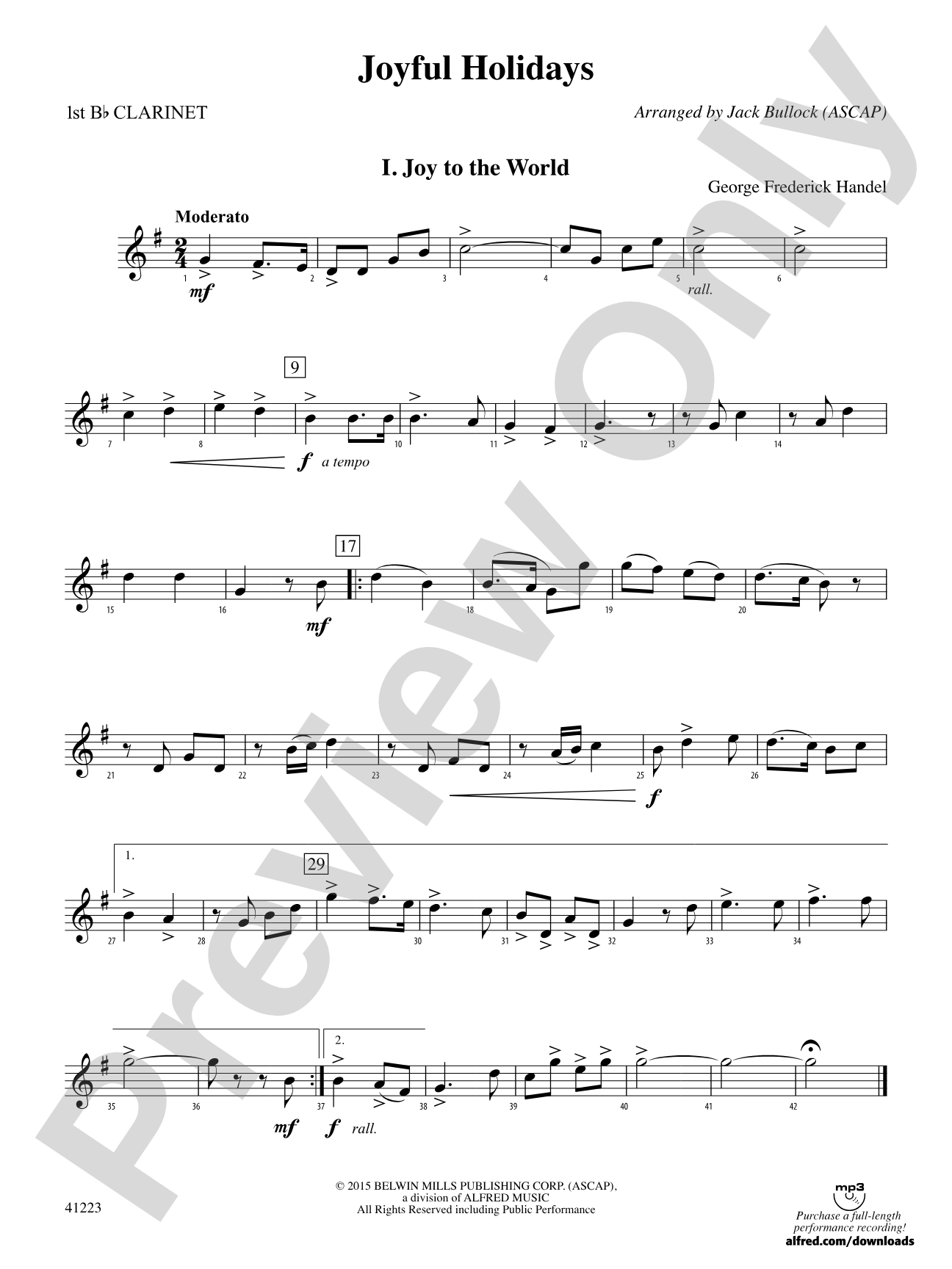 Joyful Holidays: 1st B-flat Clarinet