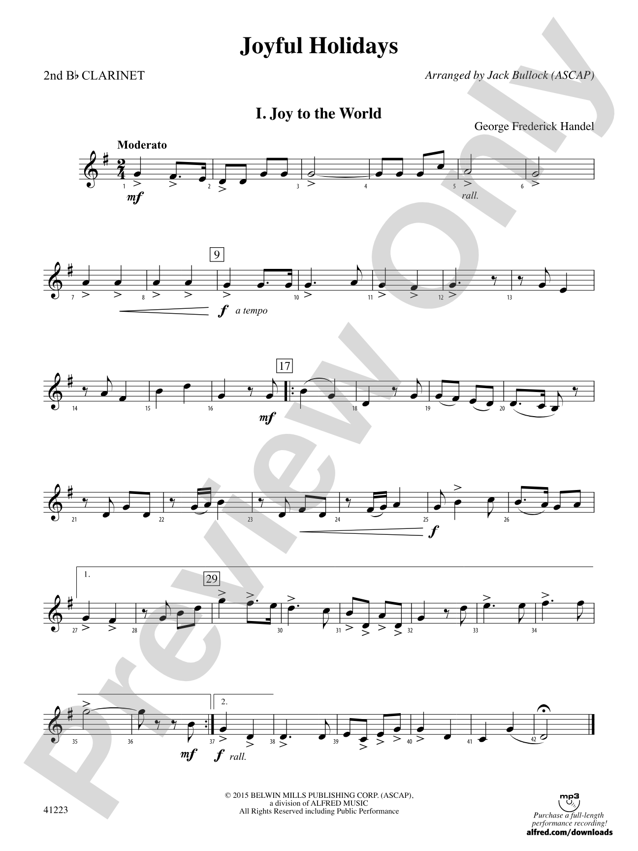 Joyful Holidays: 2nd B-flat Clarinet