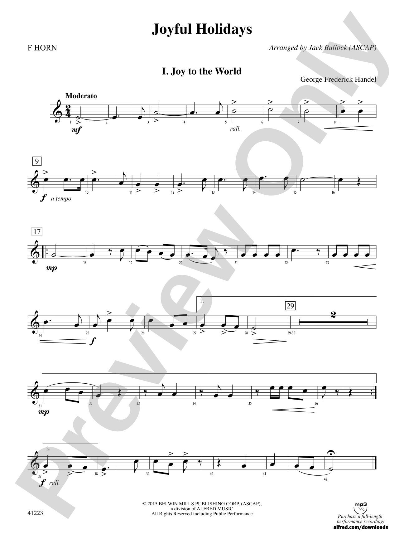 Joyful Holidays: 1st F Horn