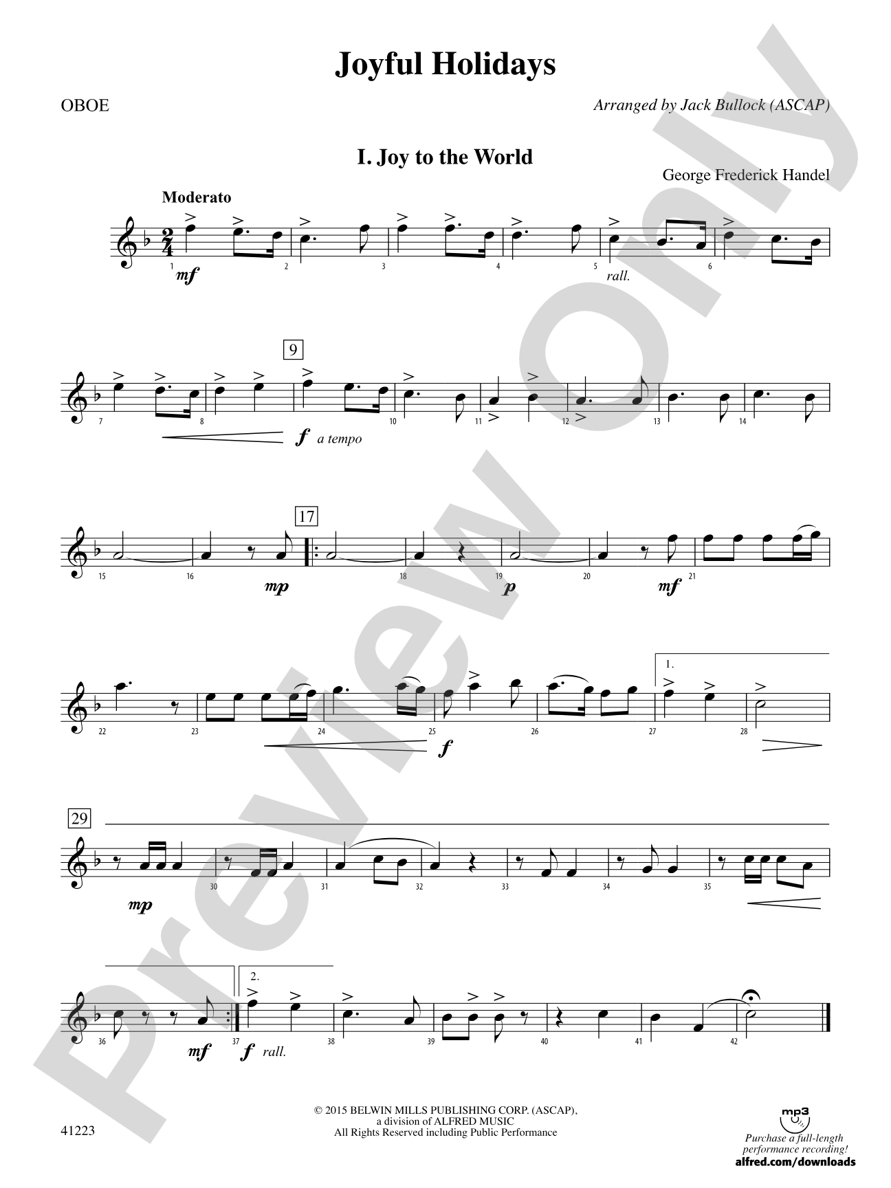 Joyful Holidays: Oboe