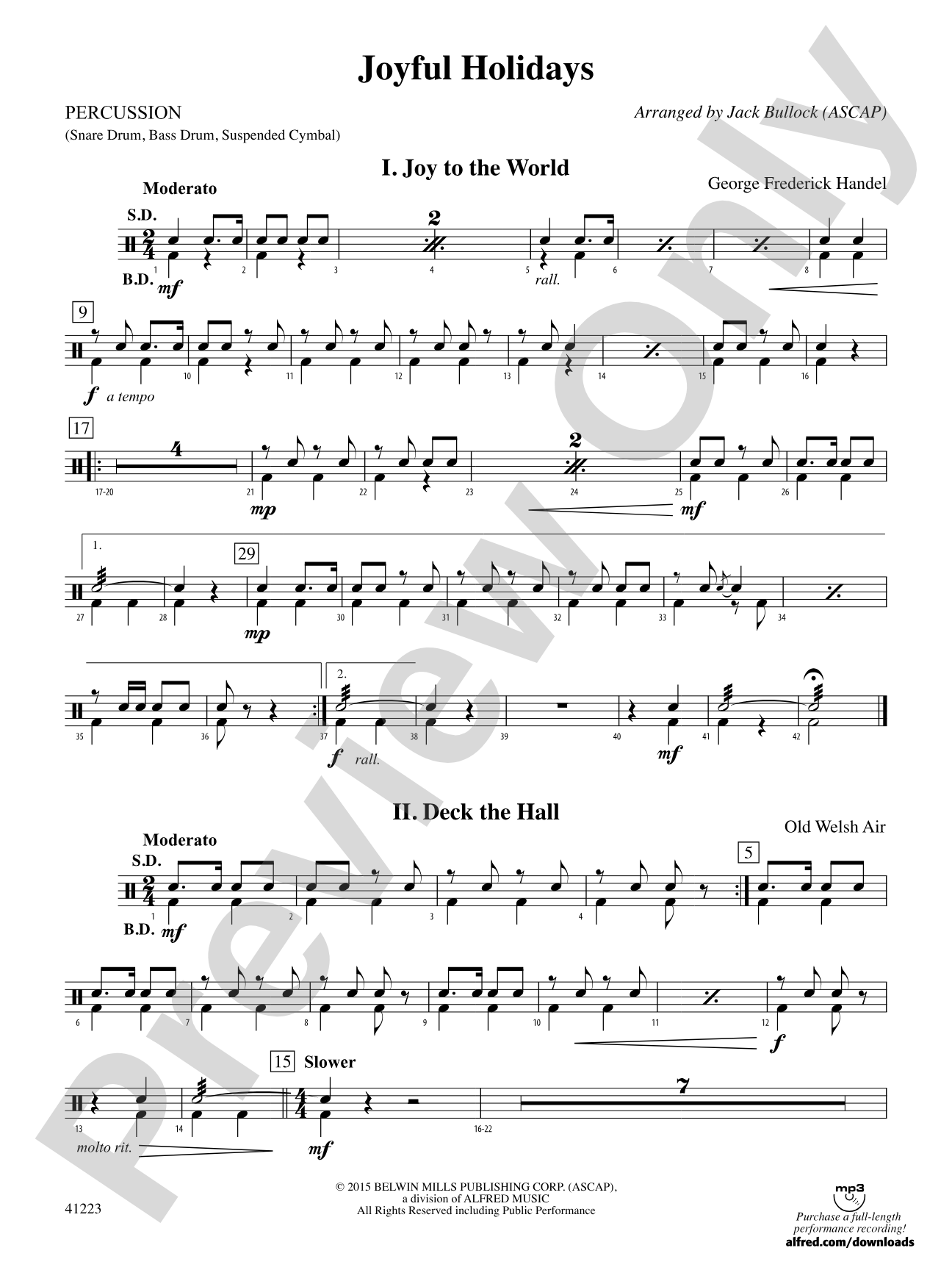 Joyful Holidays: 1st Percussion