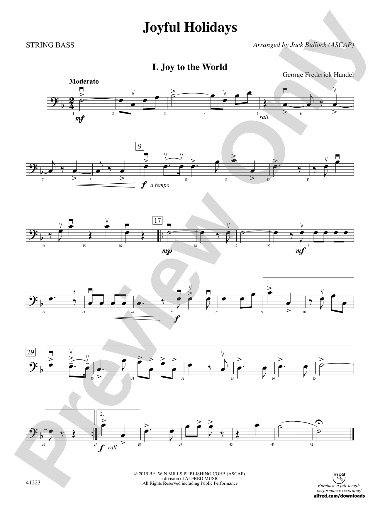 Joyful Holidays: String Bass