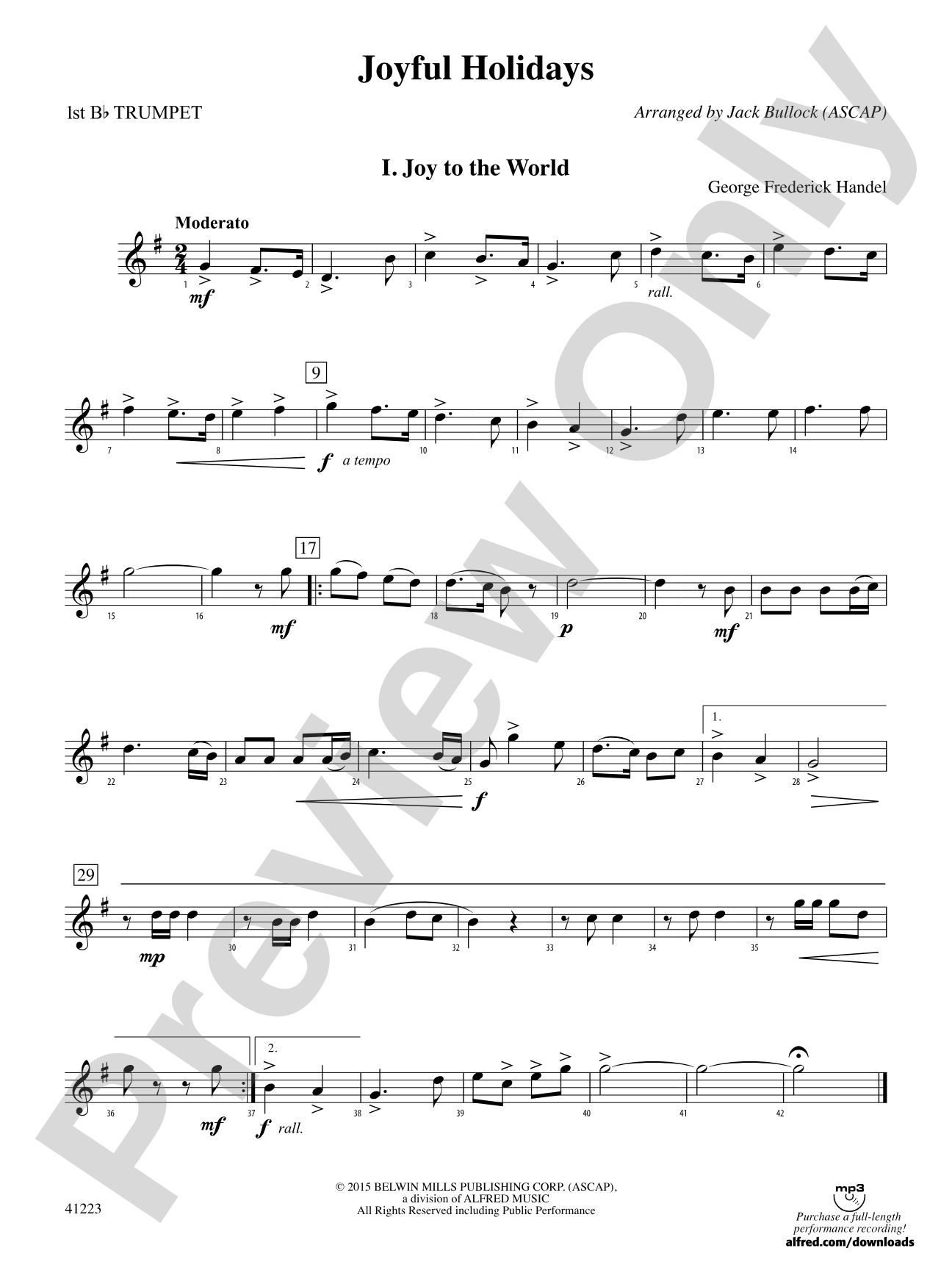 Joyful Holidays: 1st B-flat Trumpet