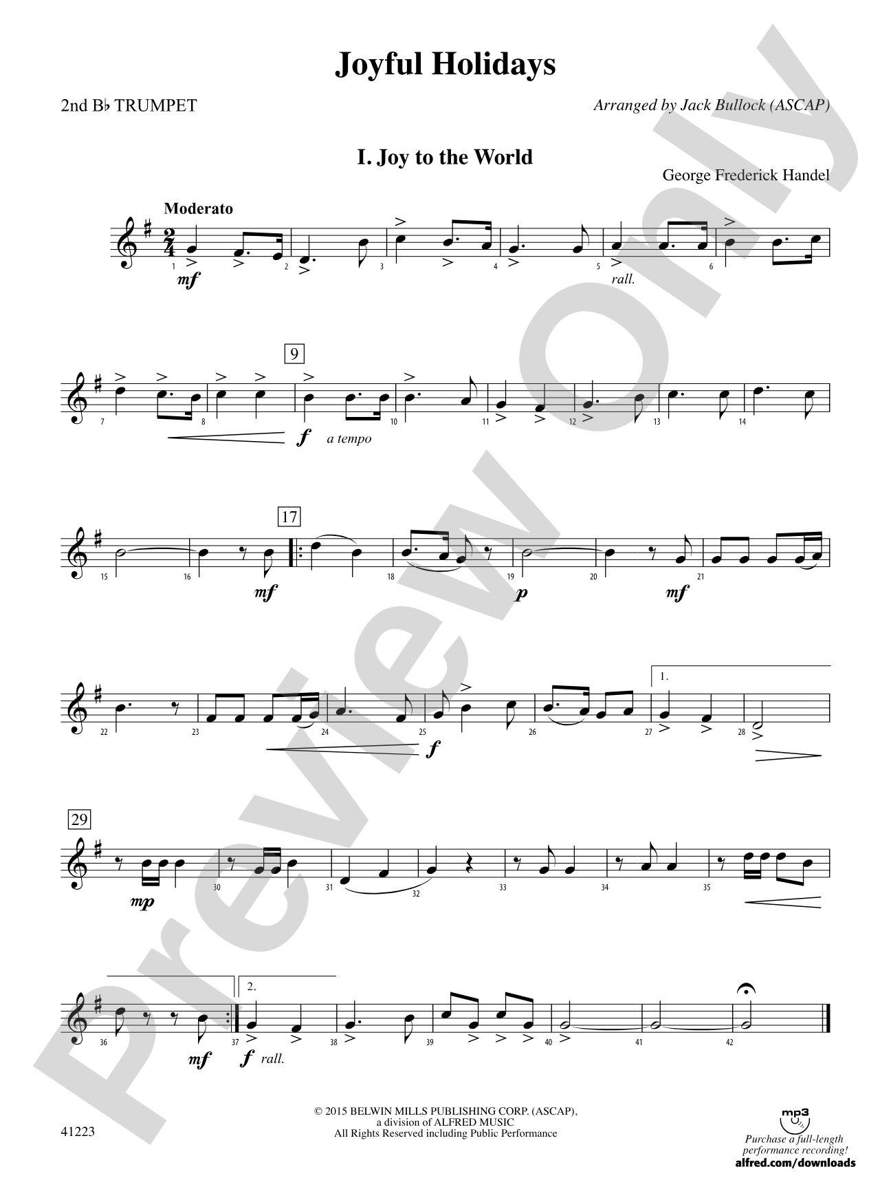 Joyful Holidays: 2nd B-flat Trumpet