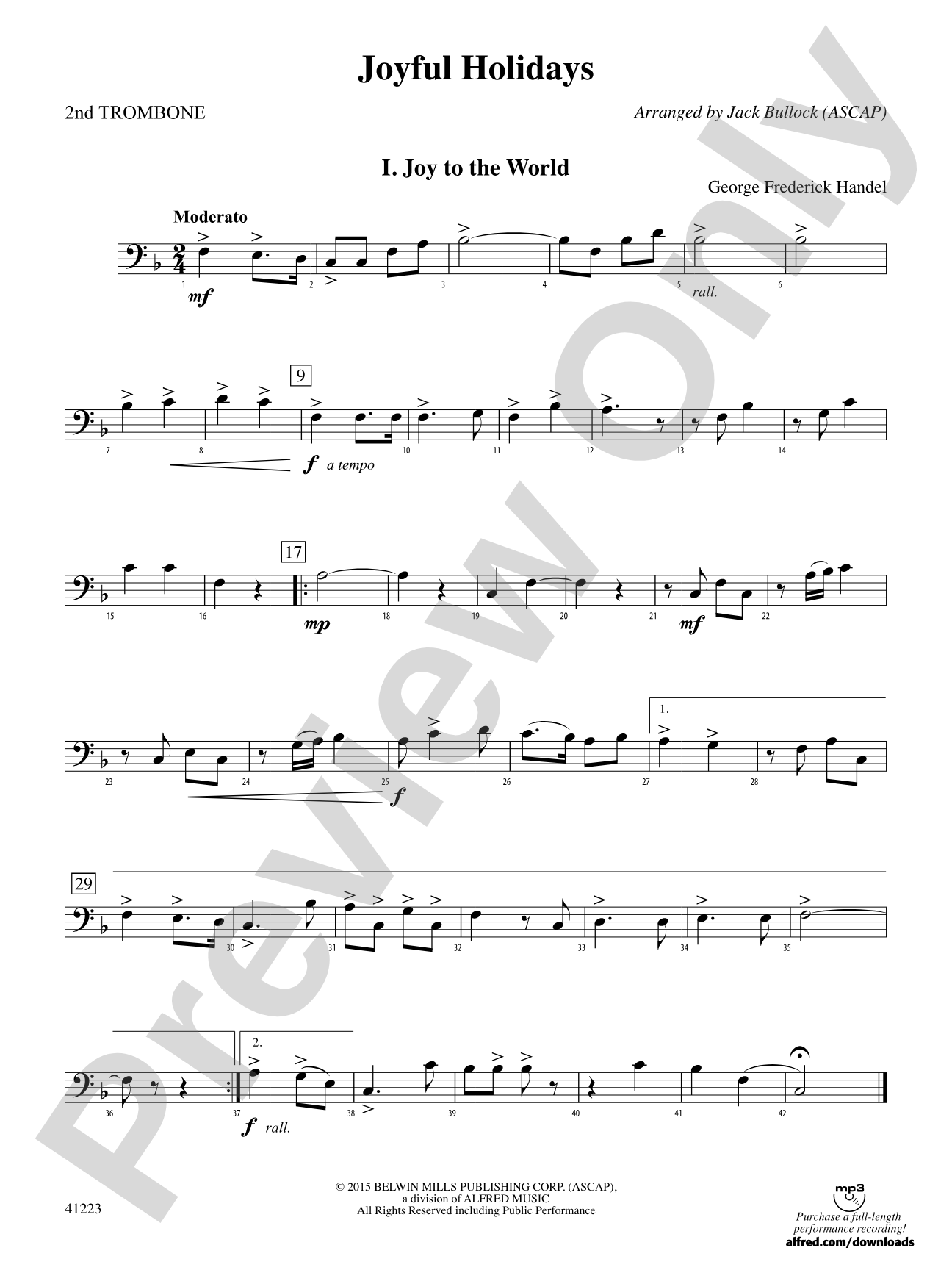 Joyful Holidays: 2nd Trombone