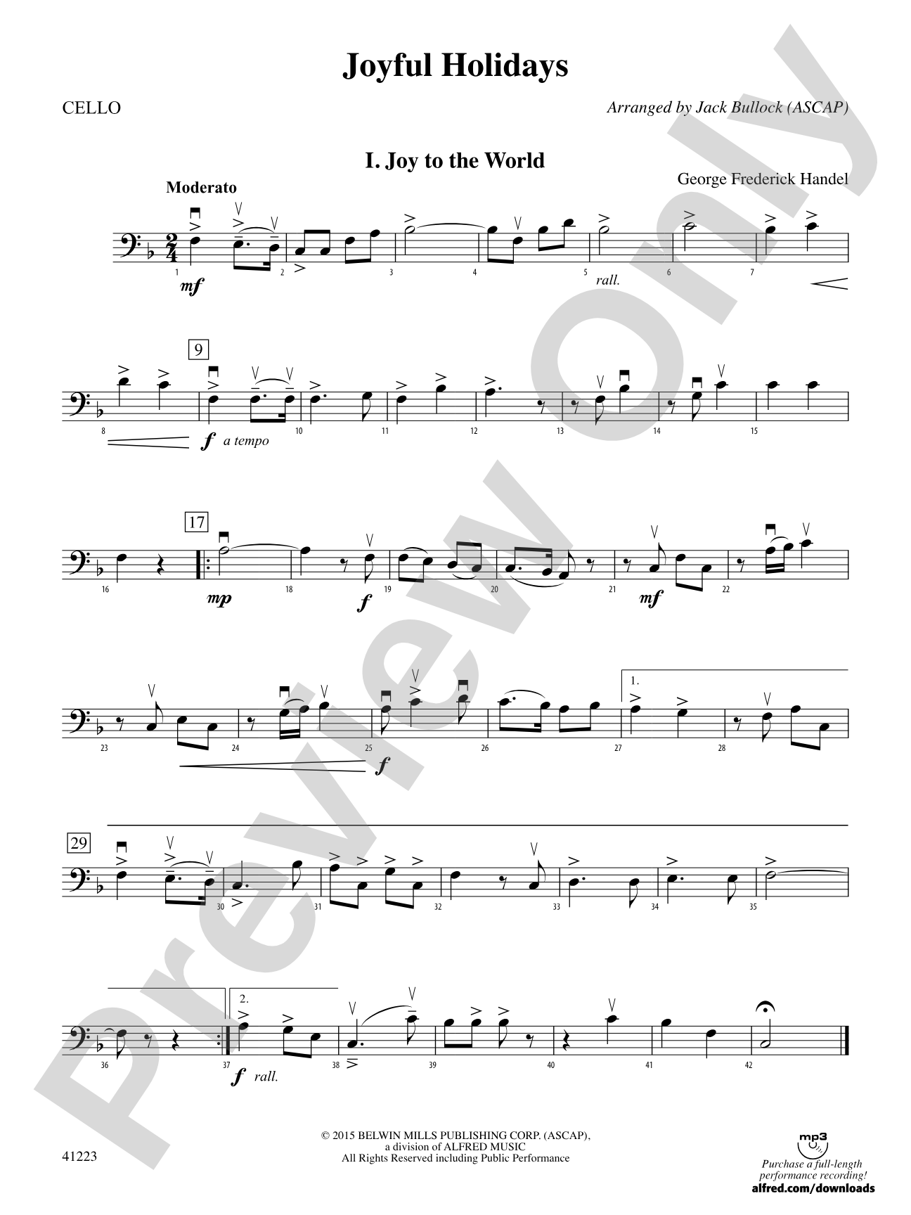 Joyful Holidays: Cello