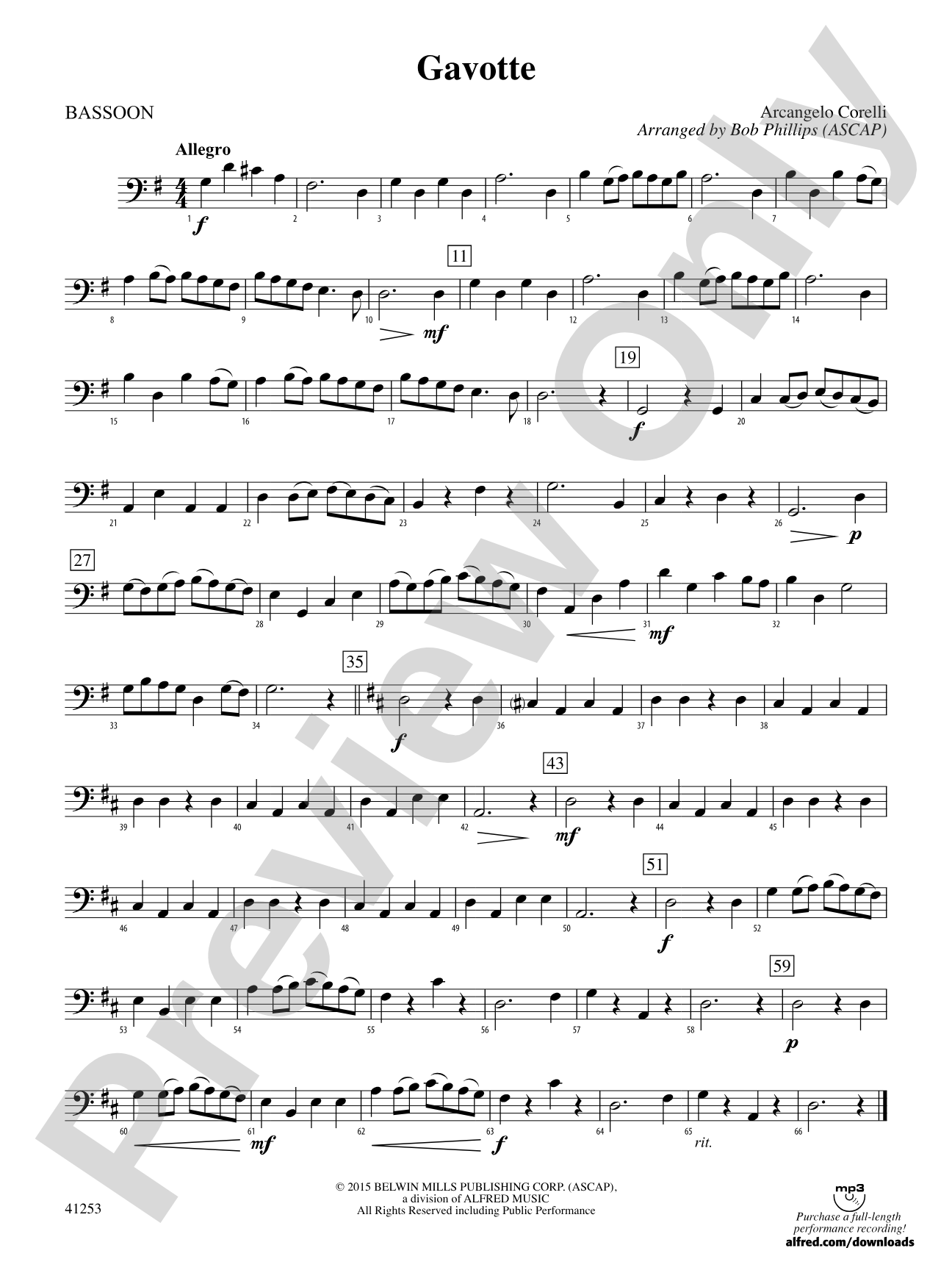 Gavotte: Bassoon