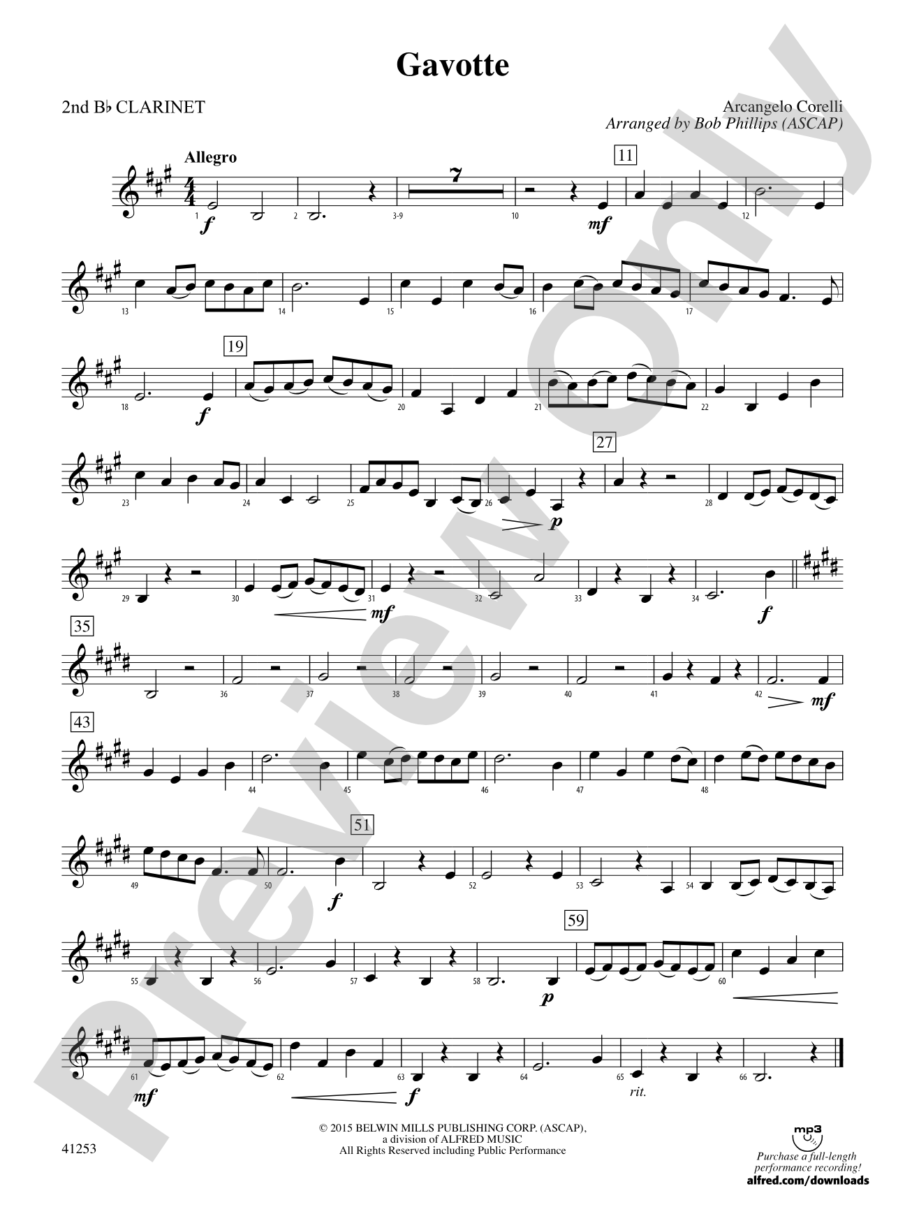 Gavotte: 2nd B-flat Clarinet
