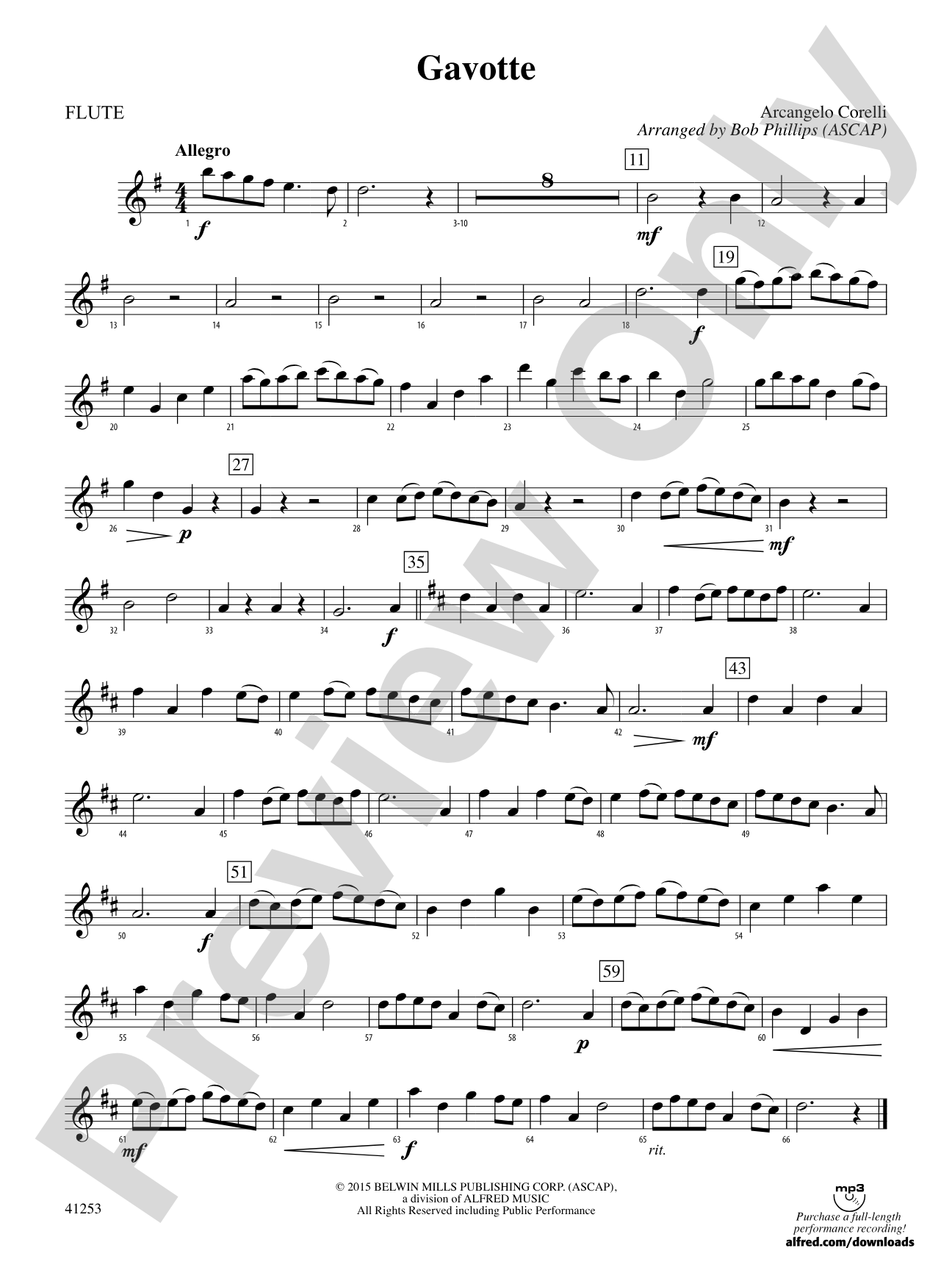 Gavotte: Flute