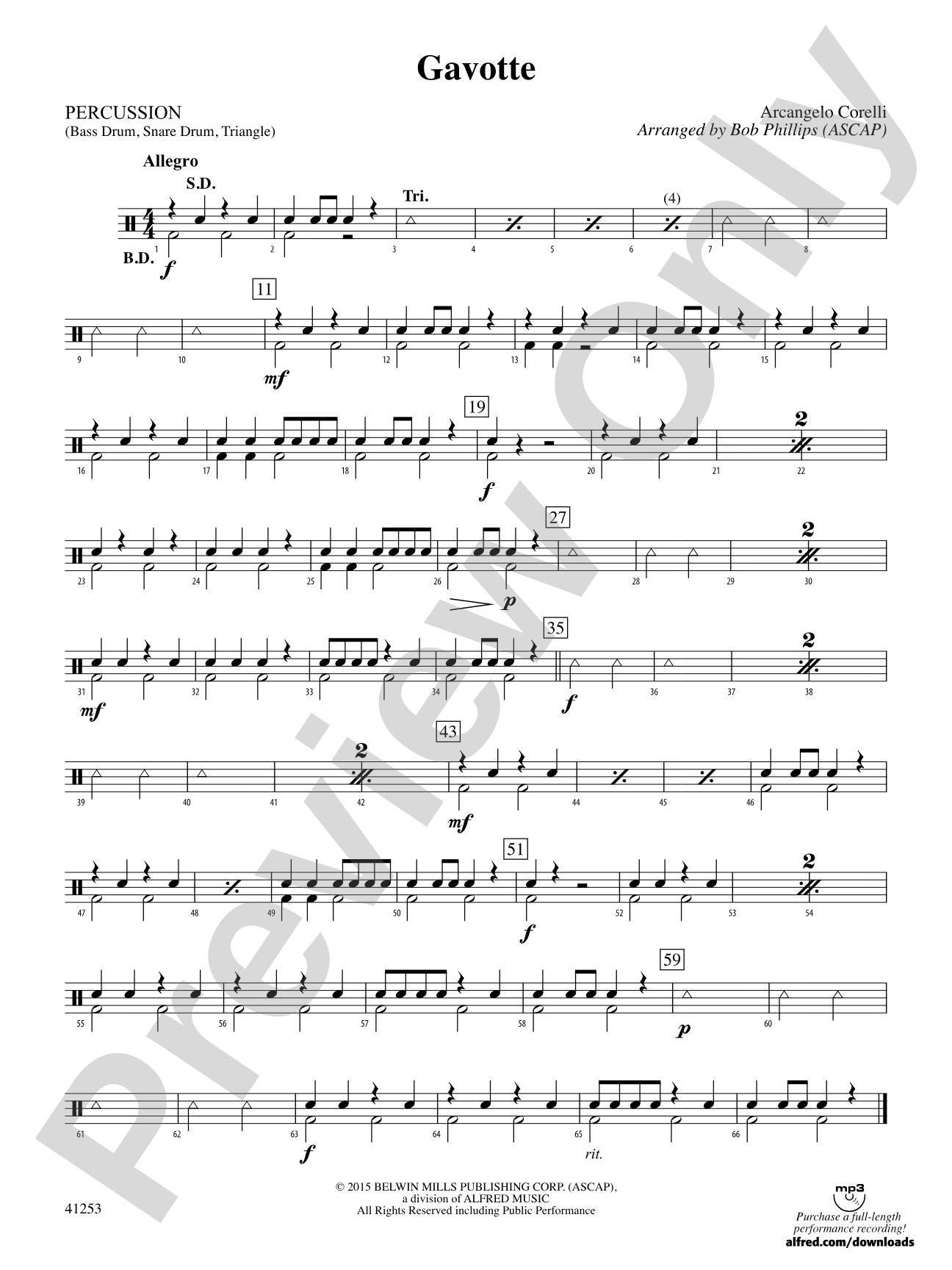 Gavotte: 1st Percussion
