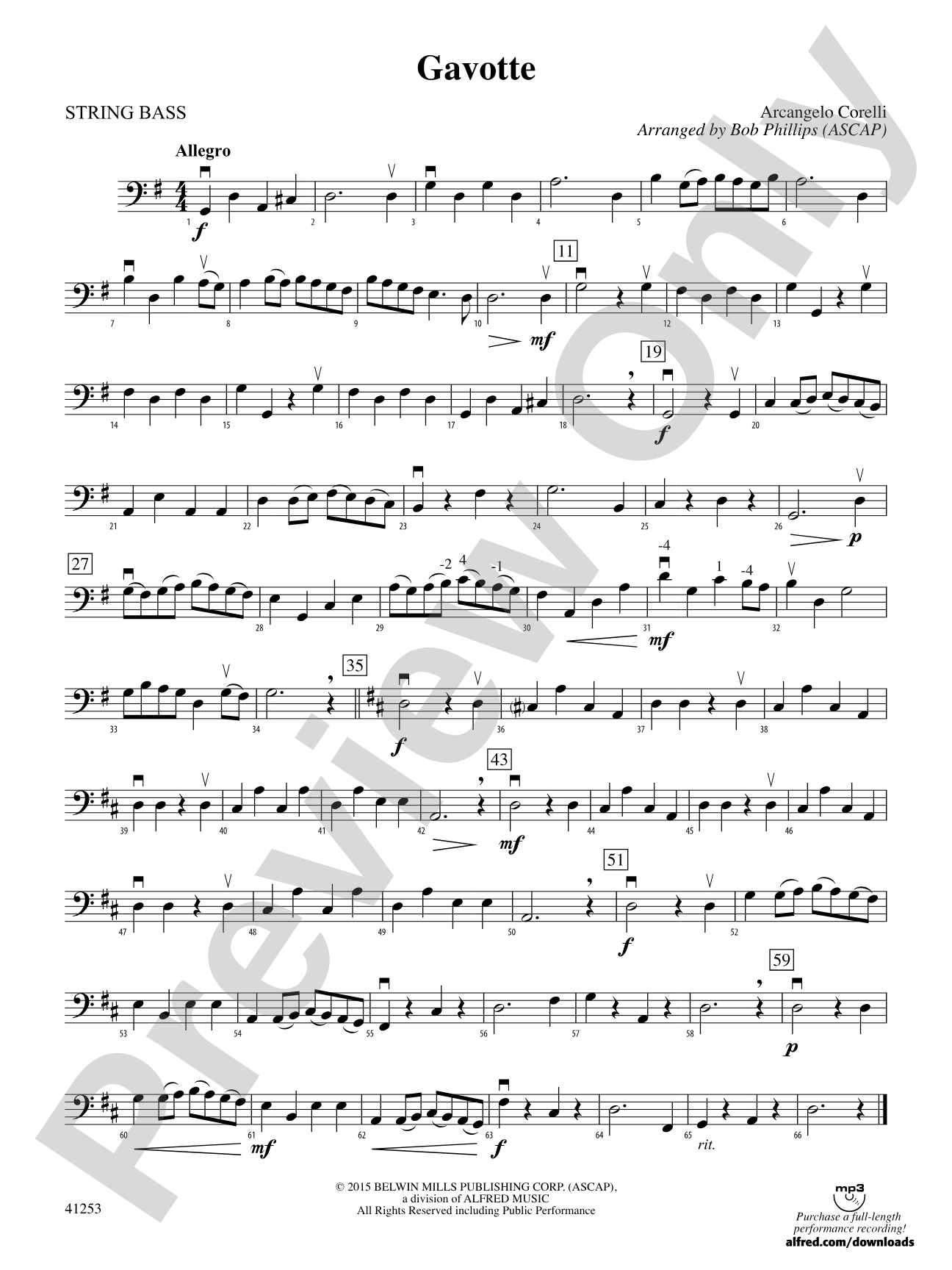 Gavotte: String Bass