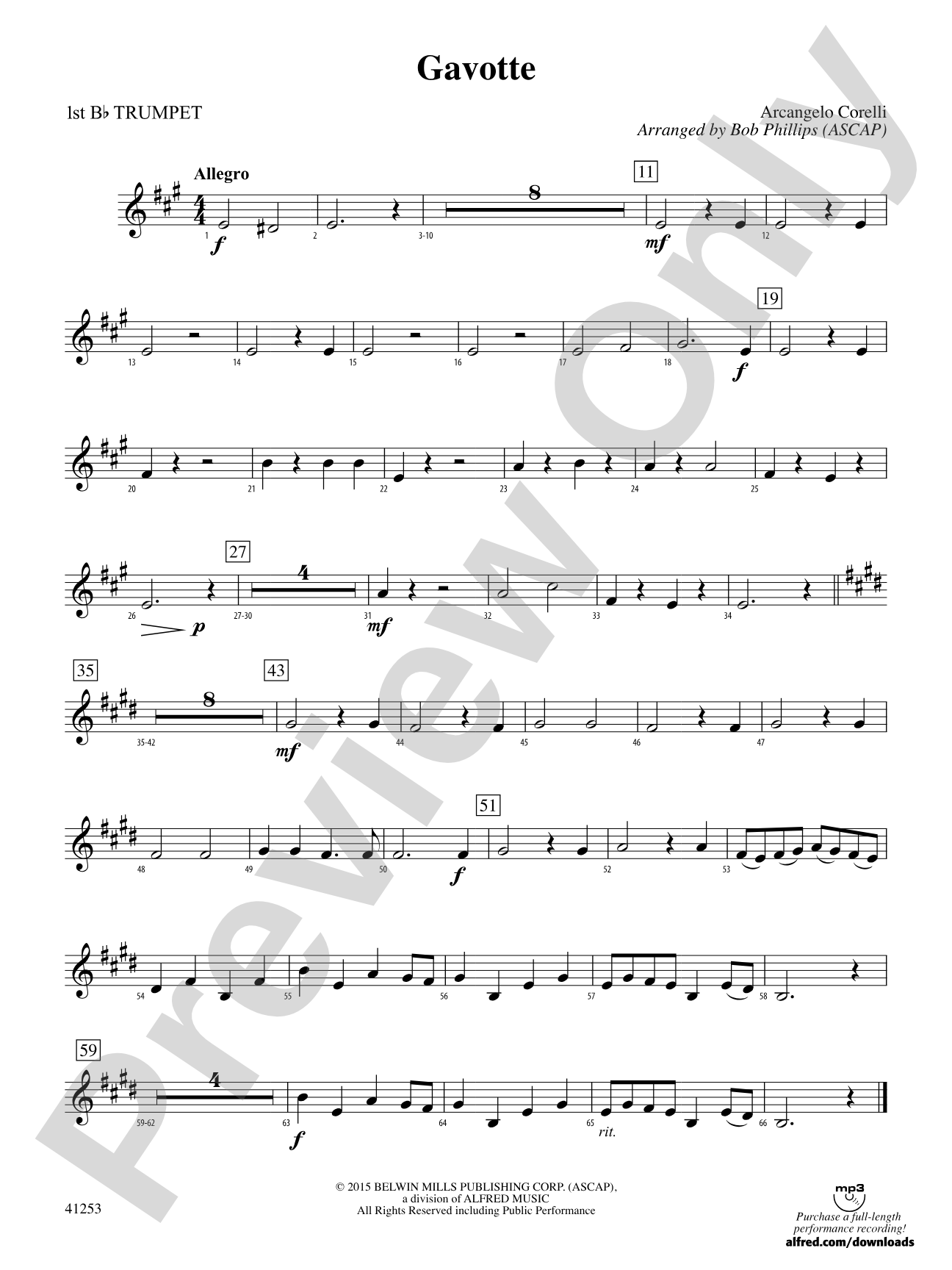 Gavotte: 1st B-flat Trumpet