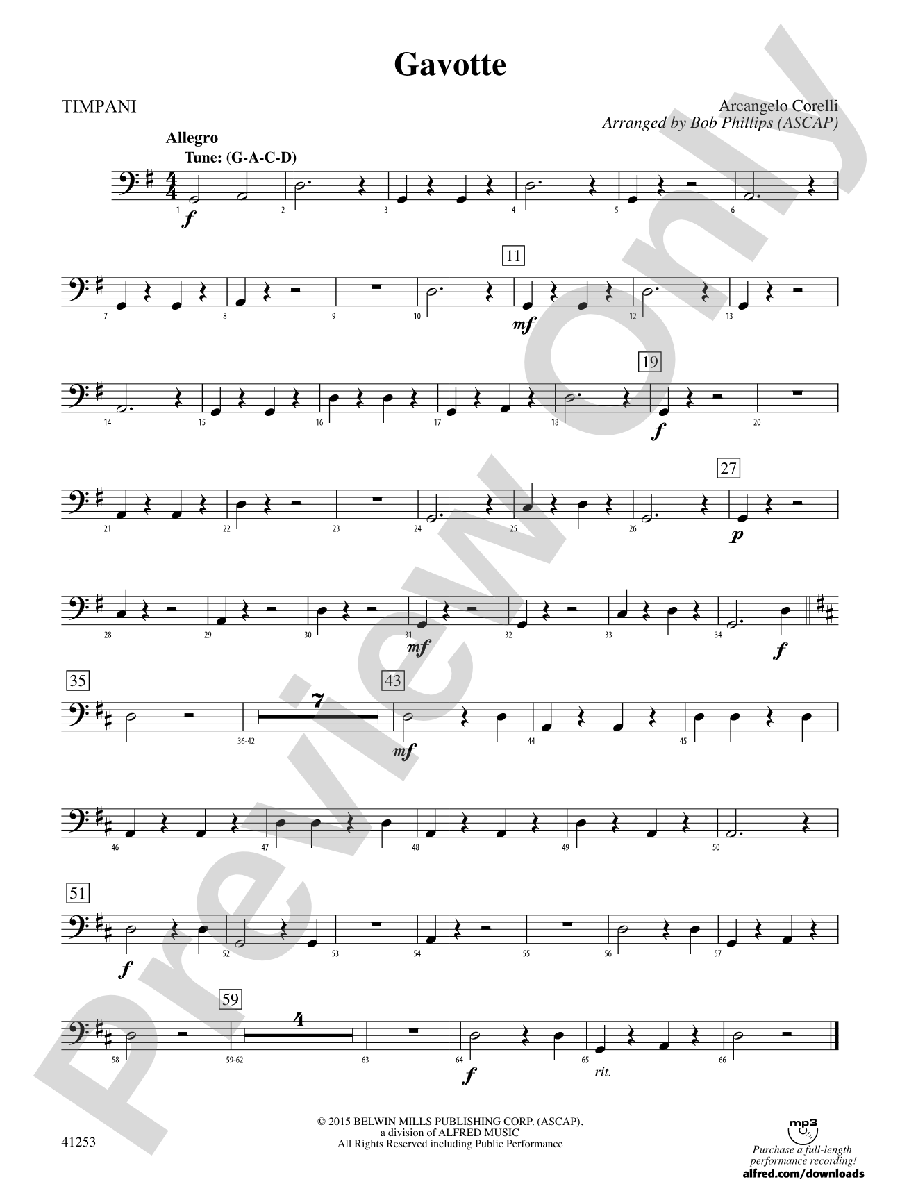 Gavotte: Timpani