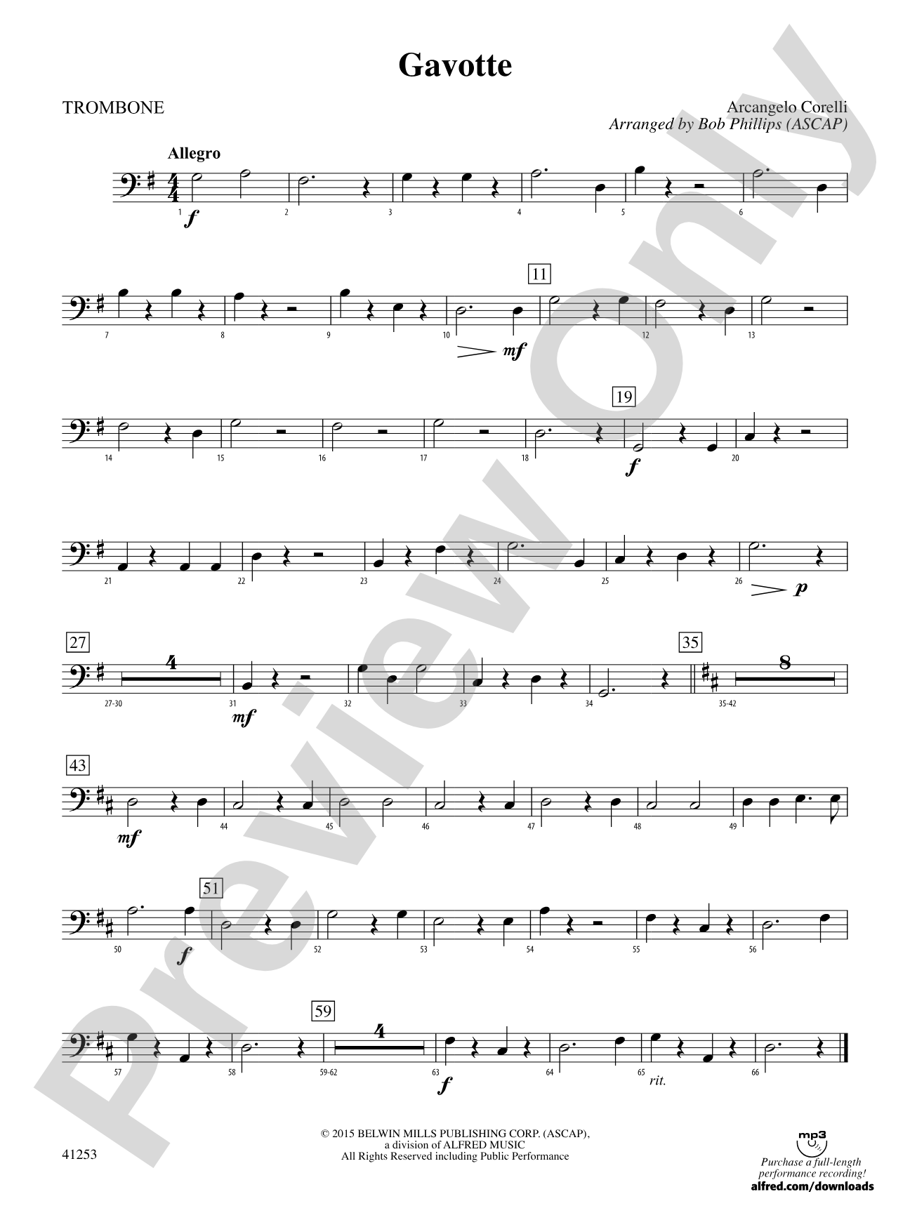 Gavotte: 1st Trombone