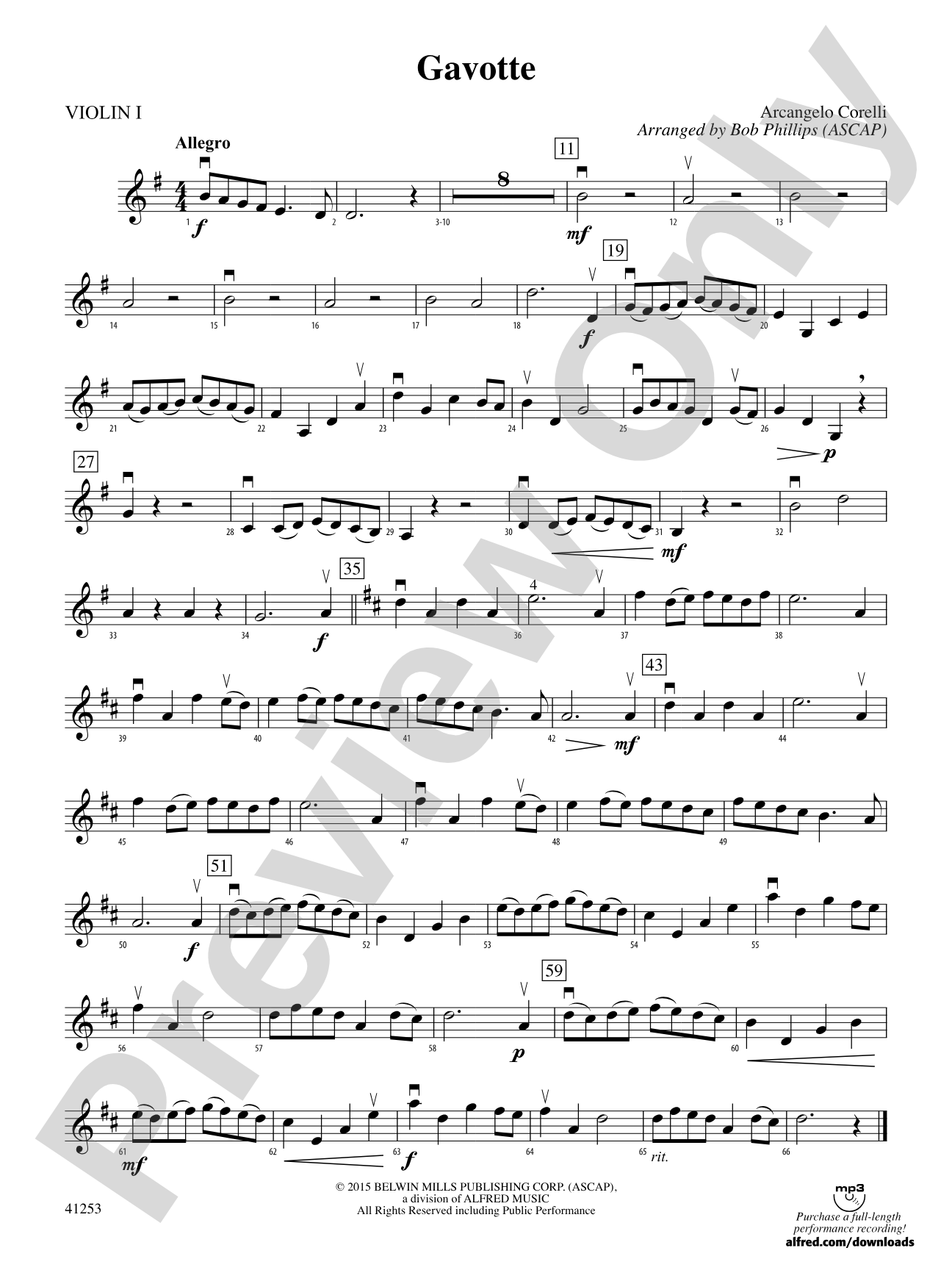 Gavotte: 1st Violin
