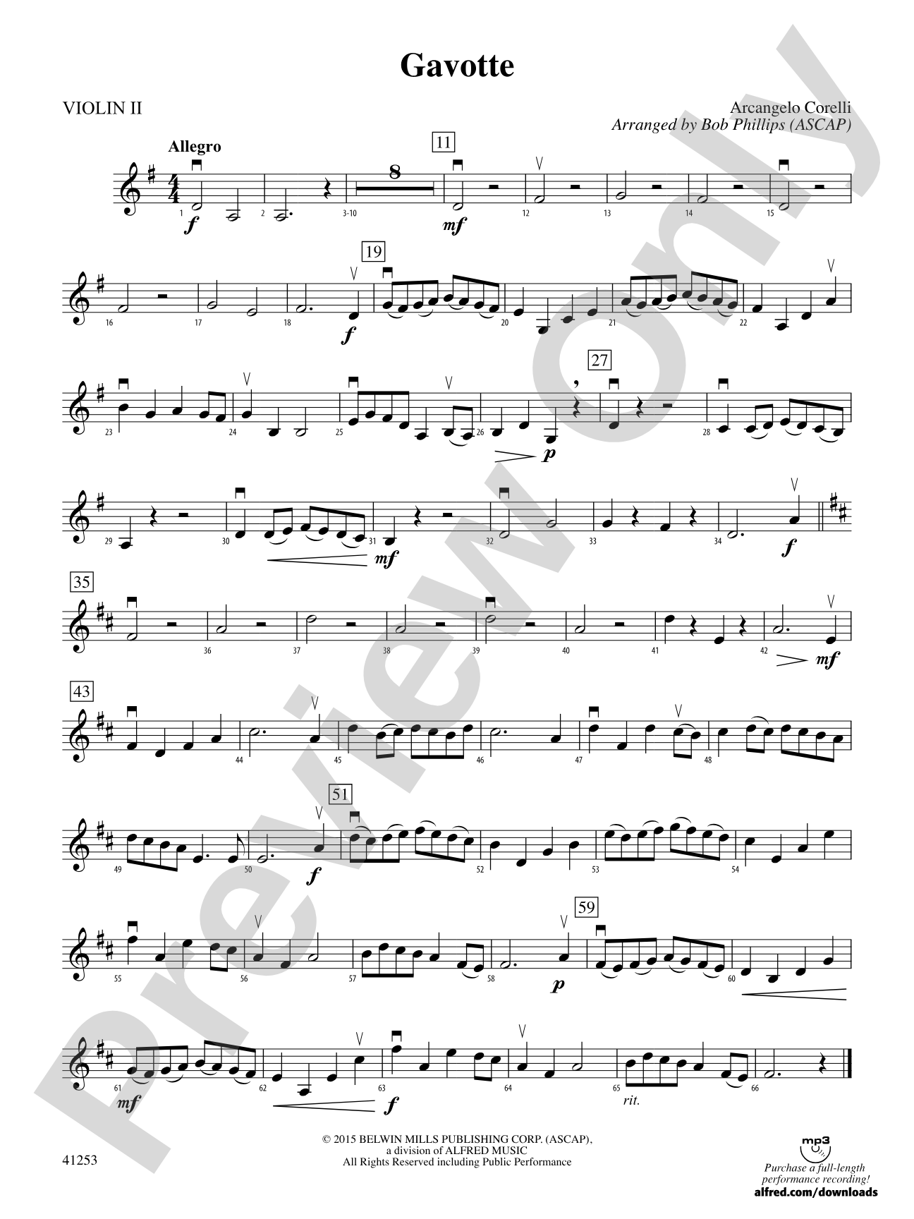 Gavotte: 2nd Violin