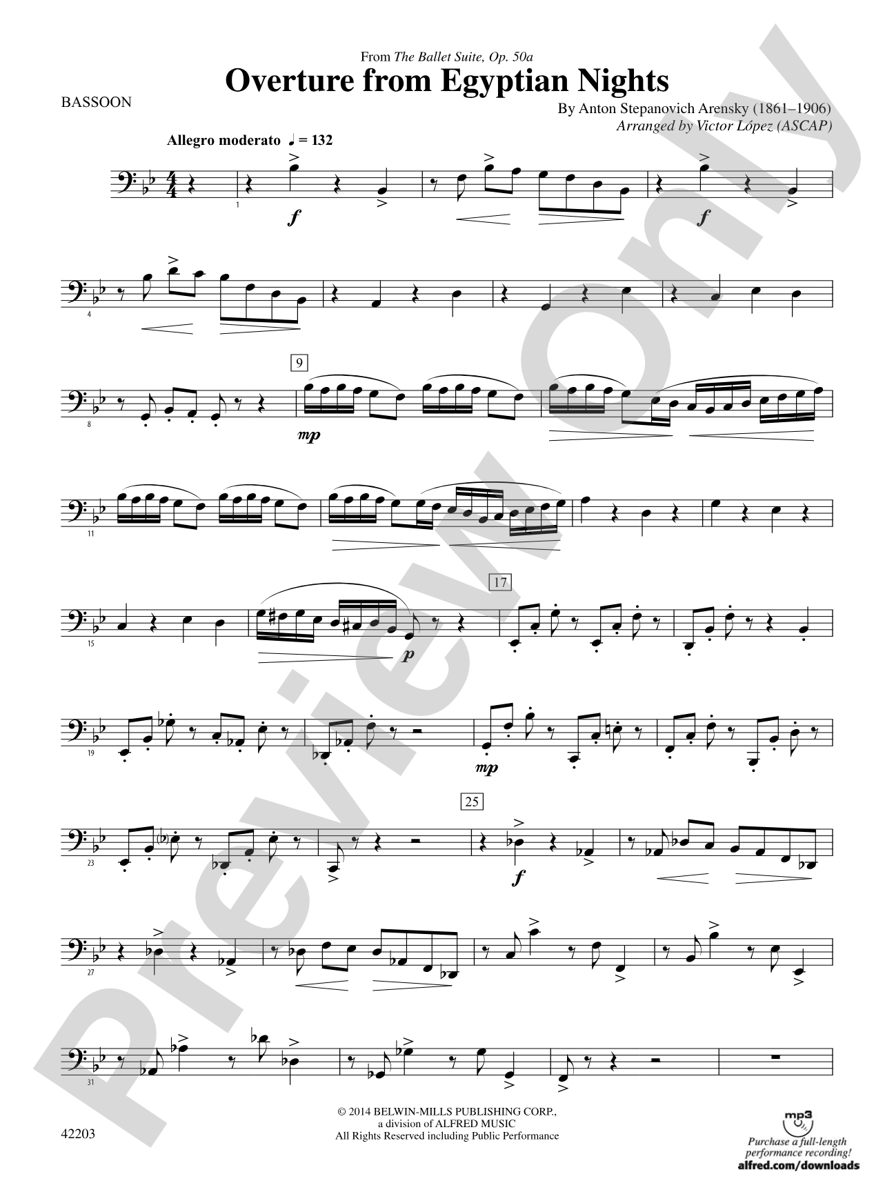 Overture from Egyptian Nights: Bassoon