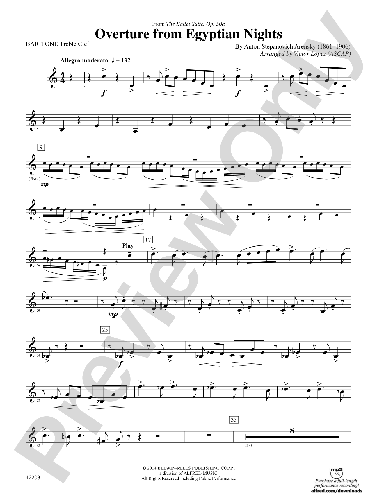 Overture from Egyptian Nights: Baritone T.C.