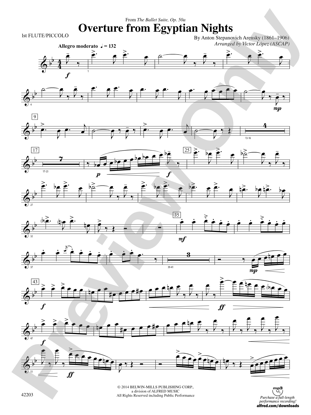 Overture from Egyptian Nights: Flute