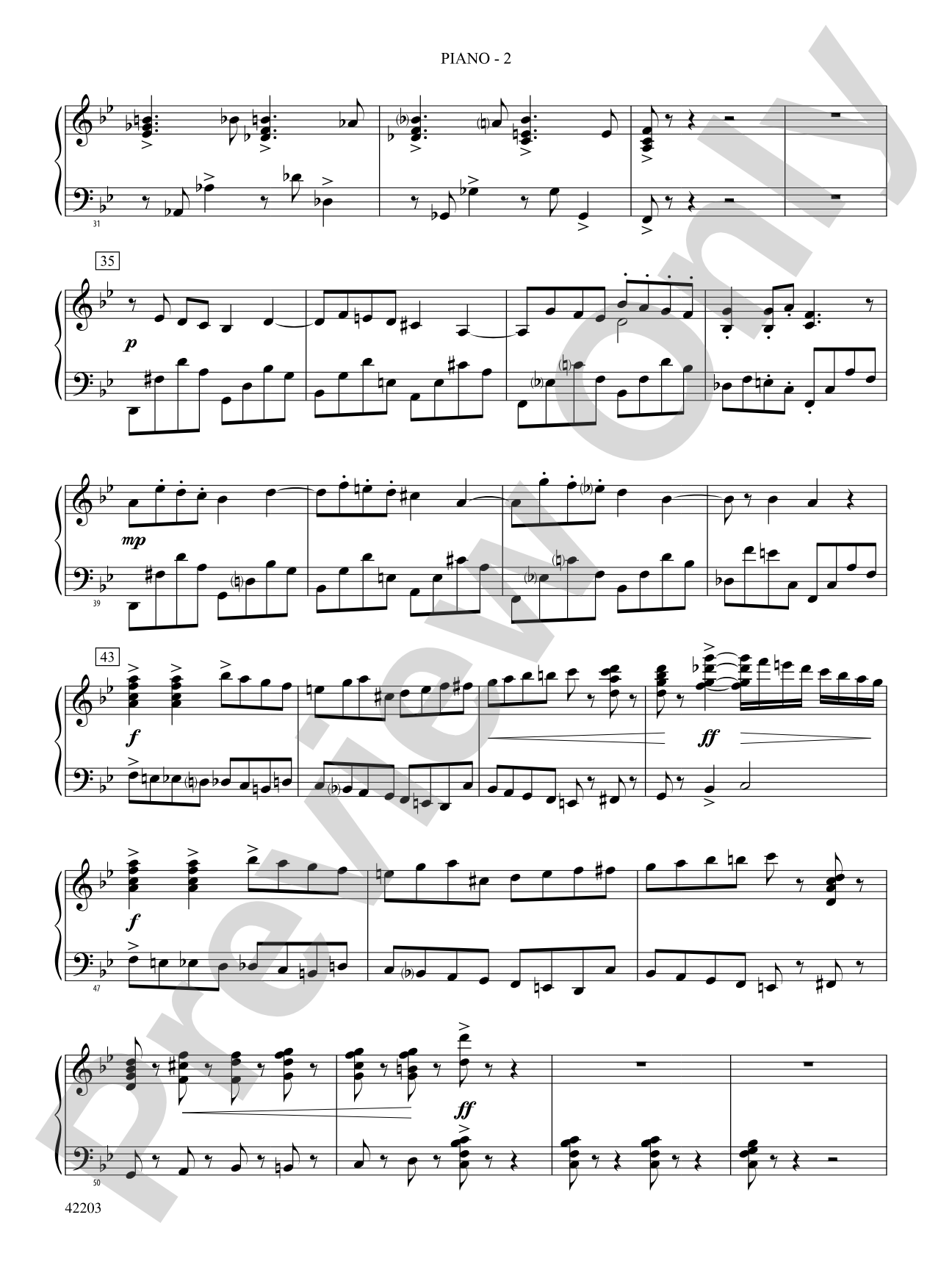 Overture from Egyptian Nights: Piano Accompaniment