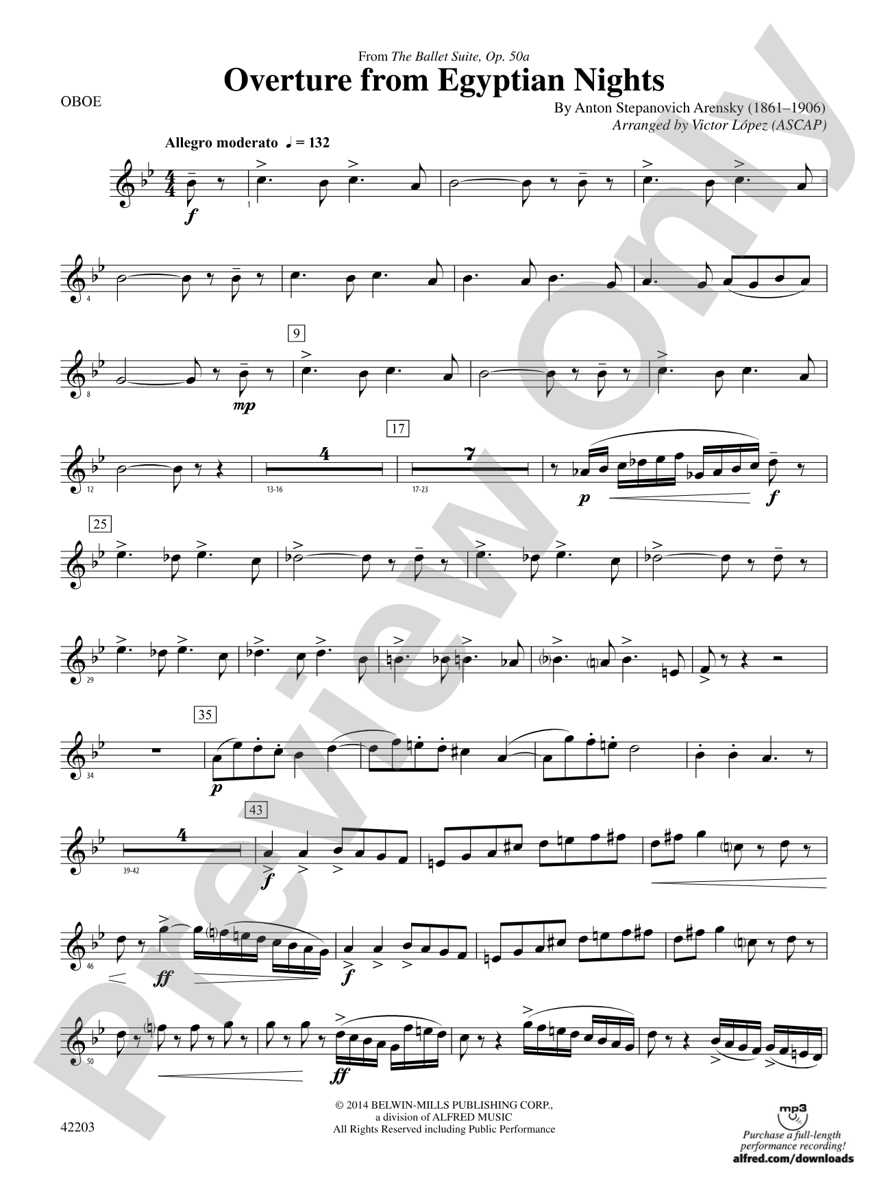 Overture from Egyptian Nights: Oboe
