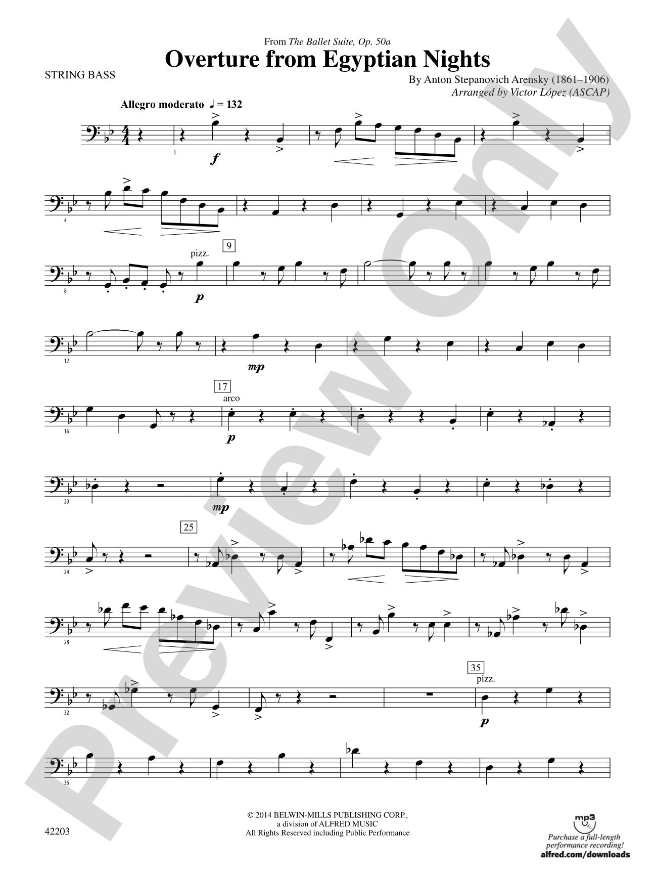 Overture from Egyptian Nights: String Bass