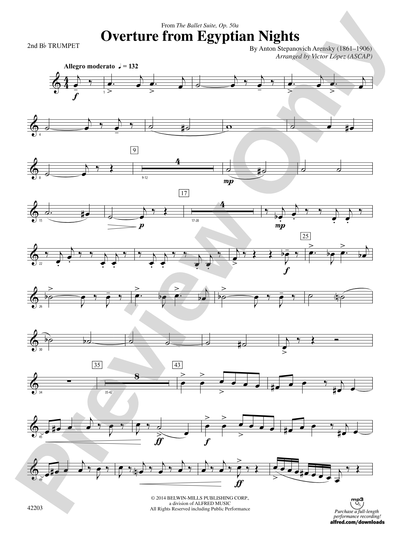 Overture from Egyptian Nights: 2nd B-flat Trumpet