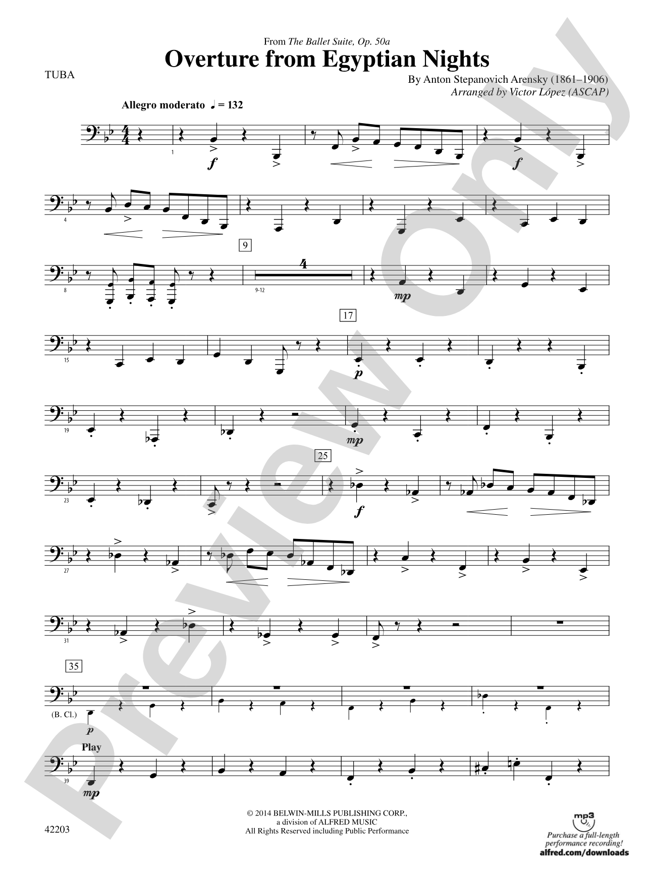 Overture from Egyptian Nights: Tuba