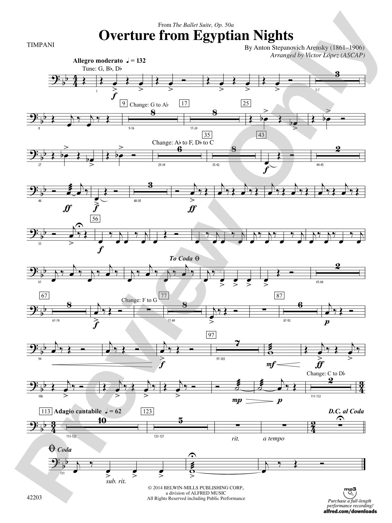 Overture from Egyptian Nights: Timpani