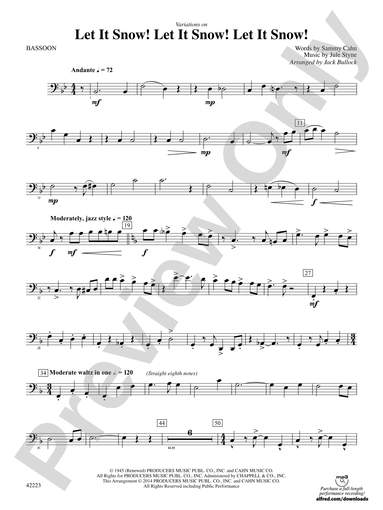 Let It Snow! Let It Snow! Let It Snow!, Variations on: Bassoon
