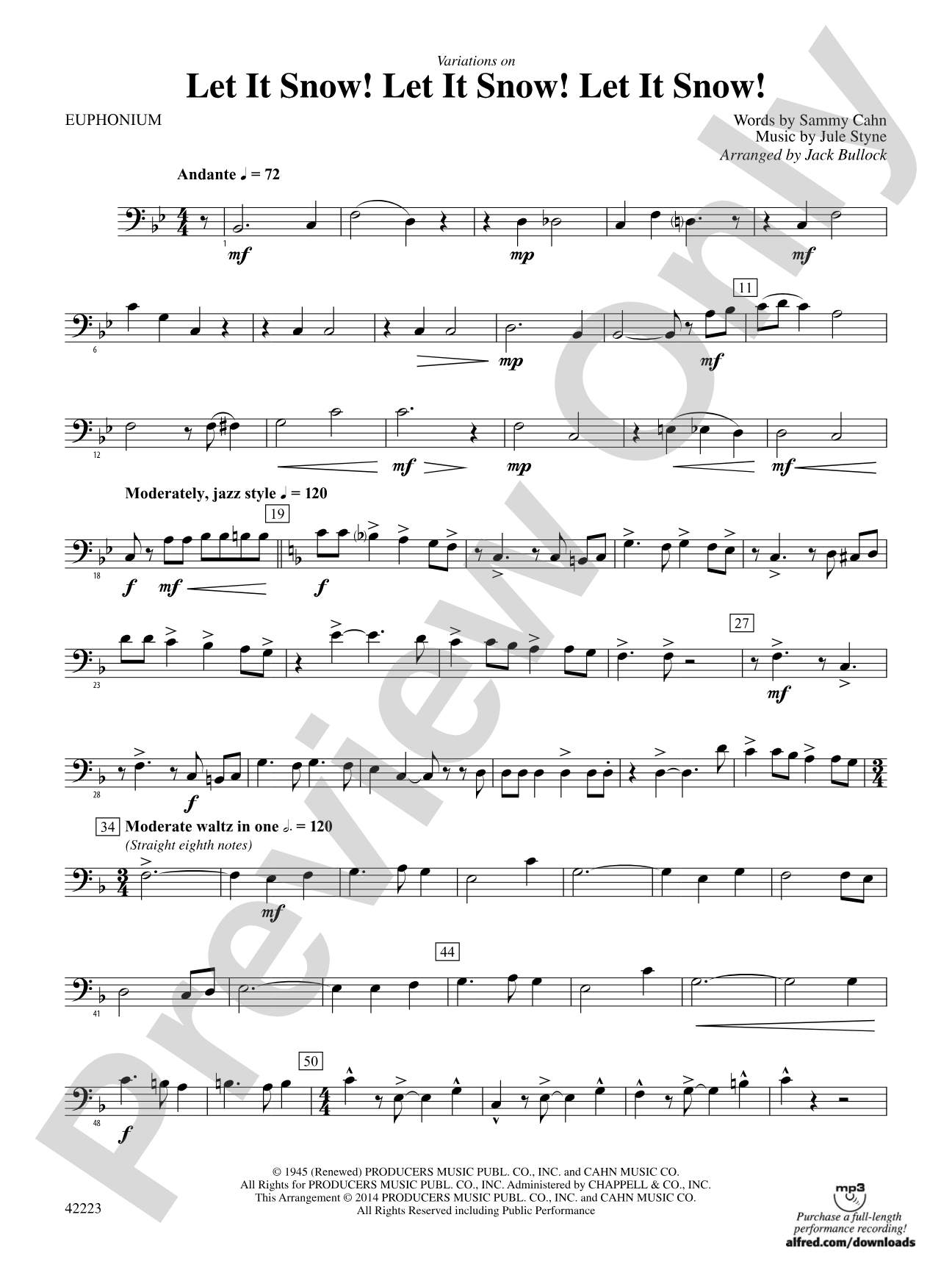 Let It Snow! Let It Snow! Let It Snow!, Variations on: Baritone B.C.