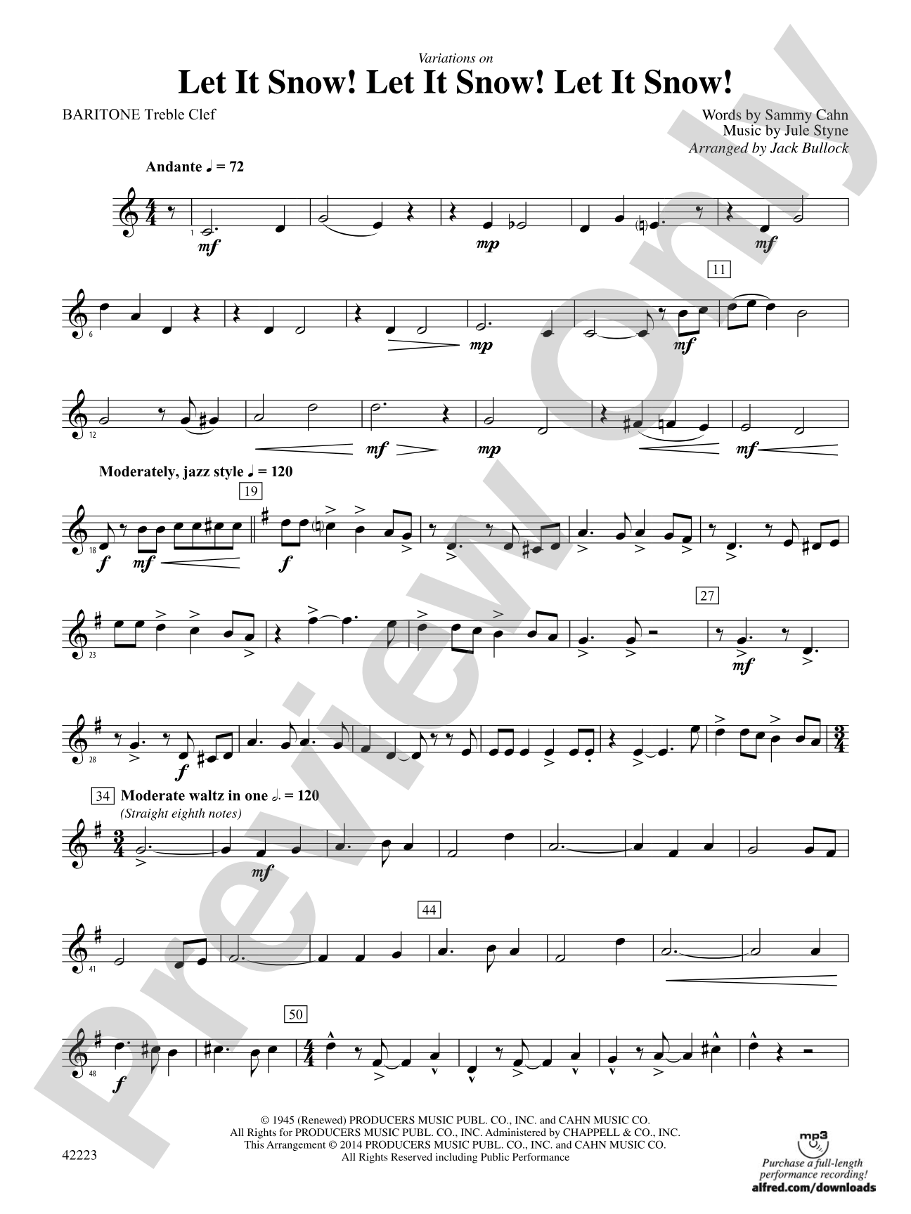 Let It Snow! Let It Snow! Let It Snow!, Variations on: Baritone T.C.