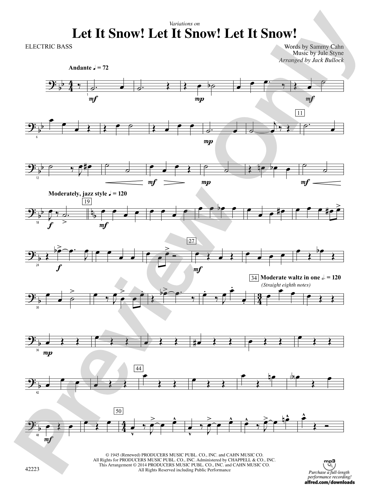 Let It Snow! Let It Snow! Let It Snow!, Variations on: Electric Bass