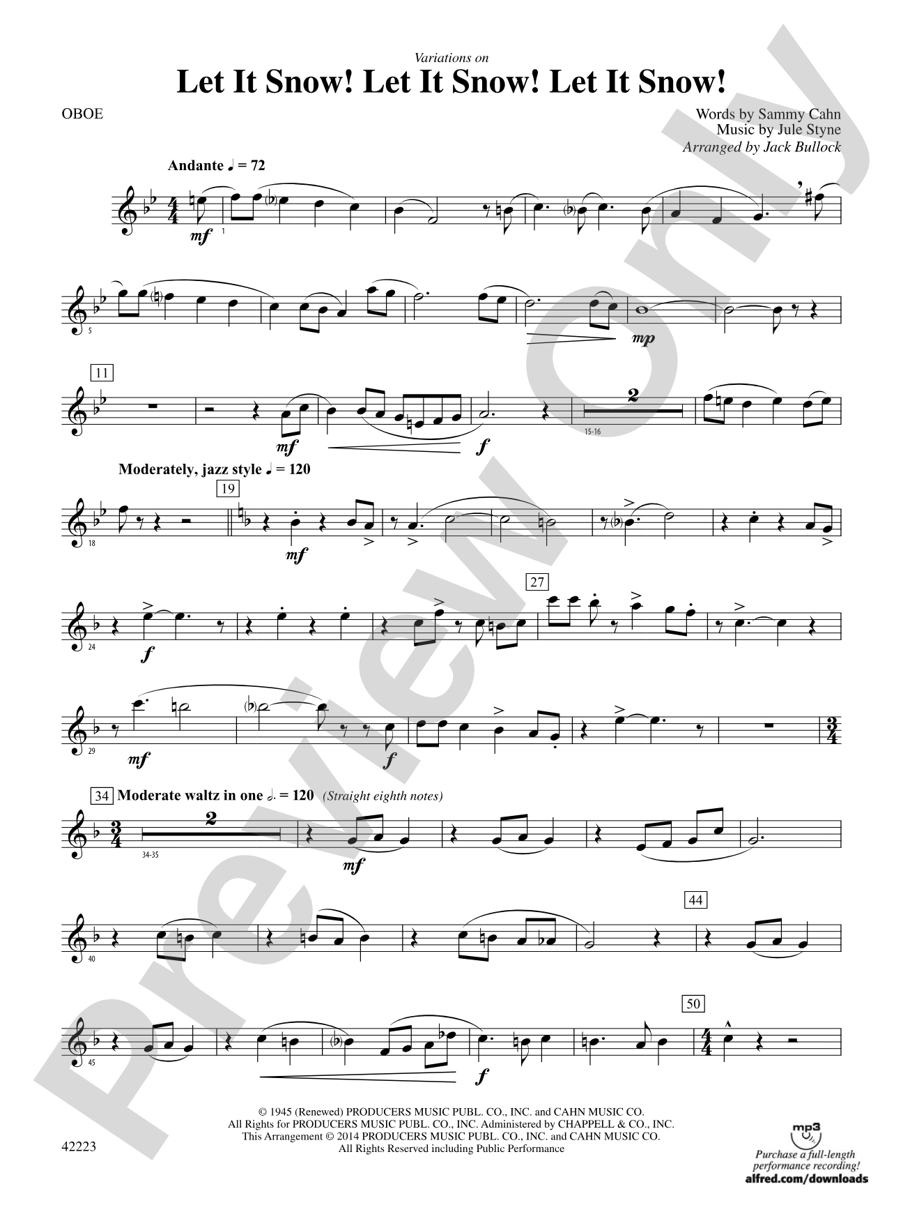 Let It Snow! Let It Snow! Let It Snow!, Variations on: Oboe