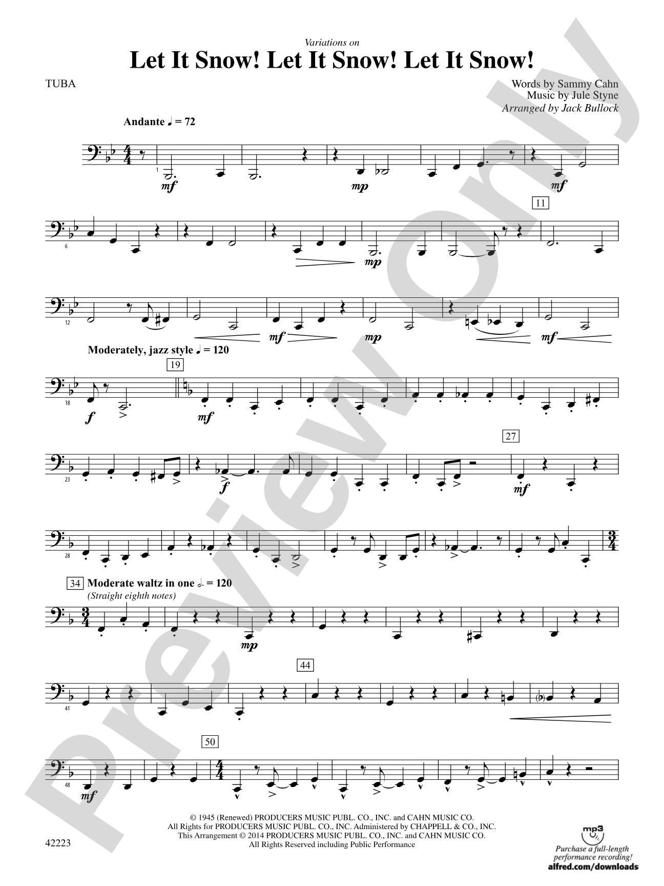 Let It Snow! Let It Snow! Let It Snow!, Variations on: Tuba