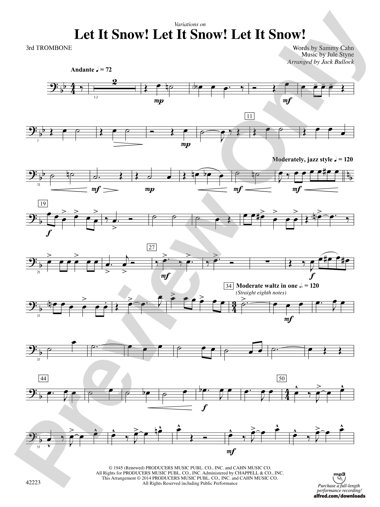 Let It Snow! Let It Snow! Let It Snow!, Variations on: 3rd Trombone