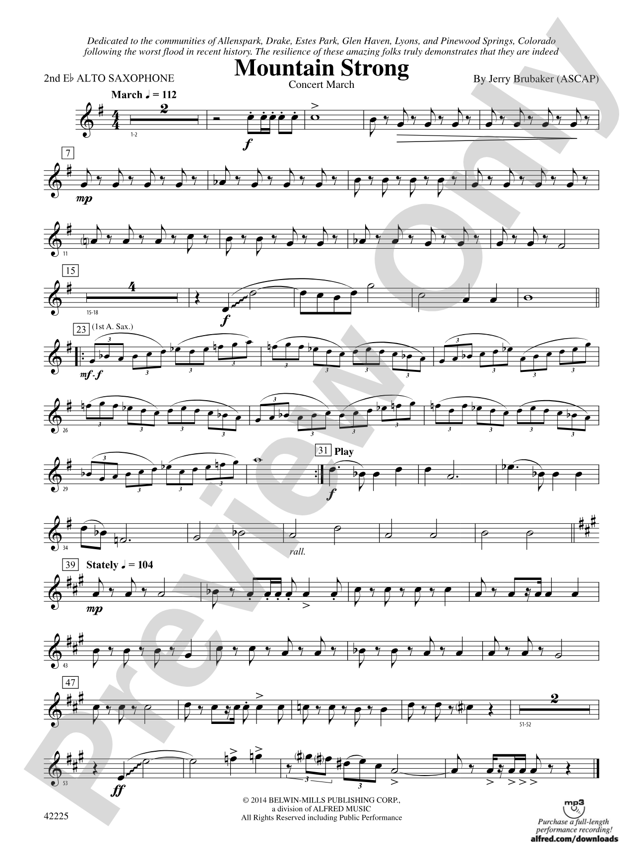 Mountain Strong: 2nd E-flat Alto Saxophone