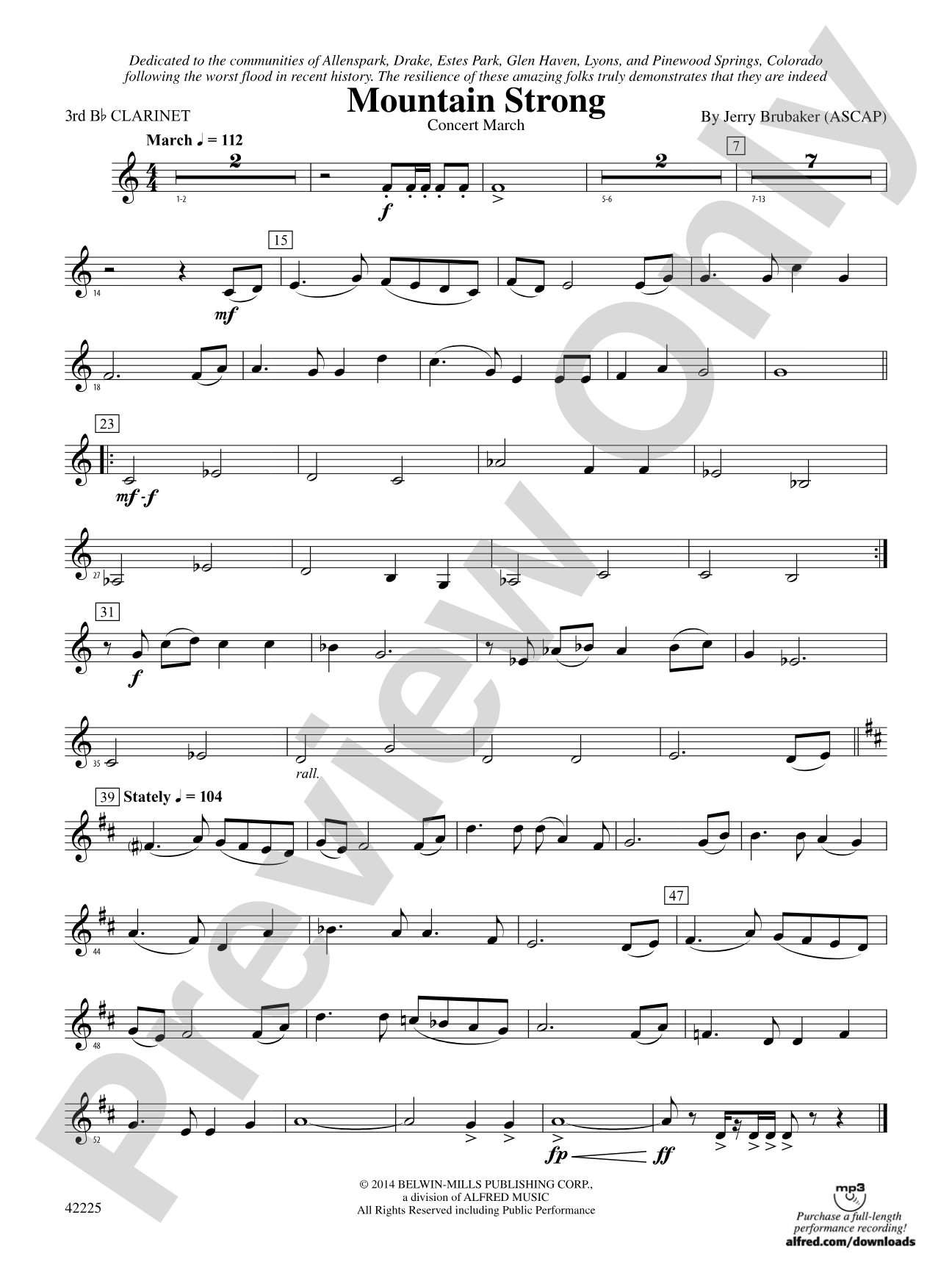 Mountain Strong: 3rd B-flat Clarinet