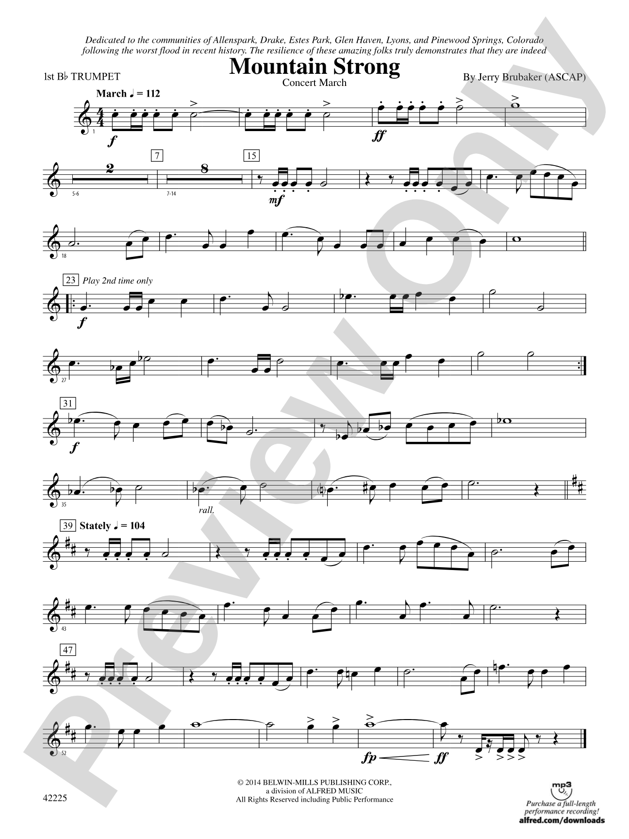 Mountain Strong: 1st B-flat Trumpet