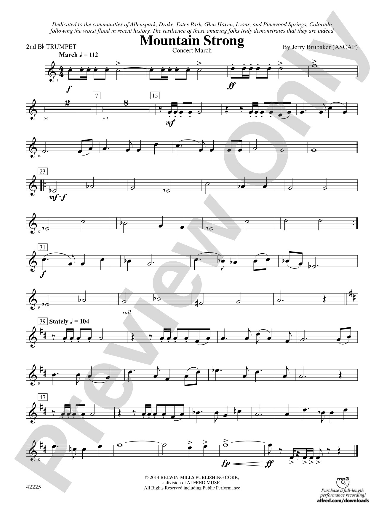 Mountain Strong: 2nd B-flat Trumpet