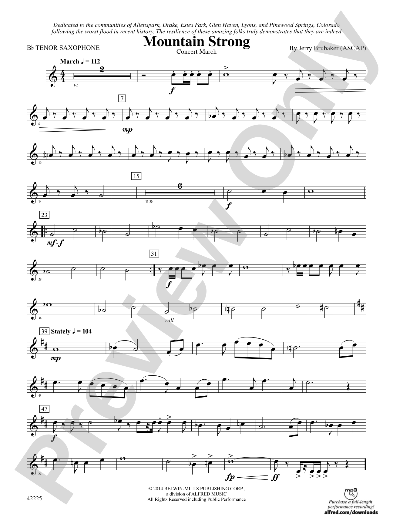 Mountain Strong: B-flat Tenor Saxophone