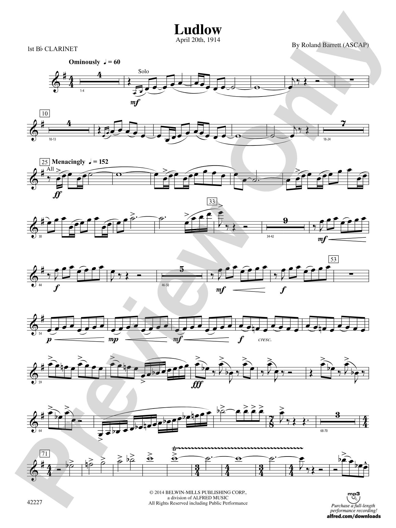 Ludlow: 1st B-flat Clarinet