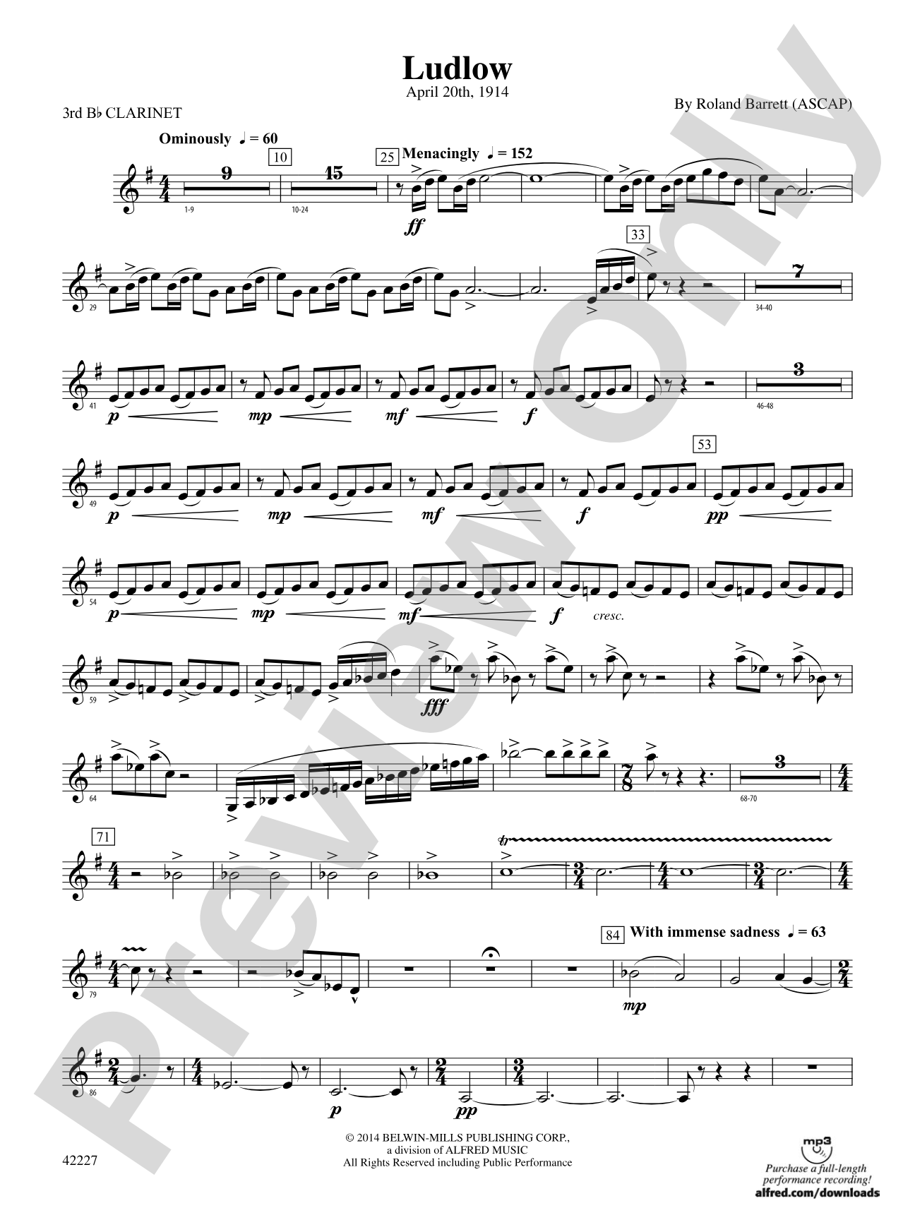 Ludlow: 3rd B-flat Clarinet