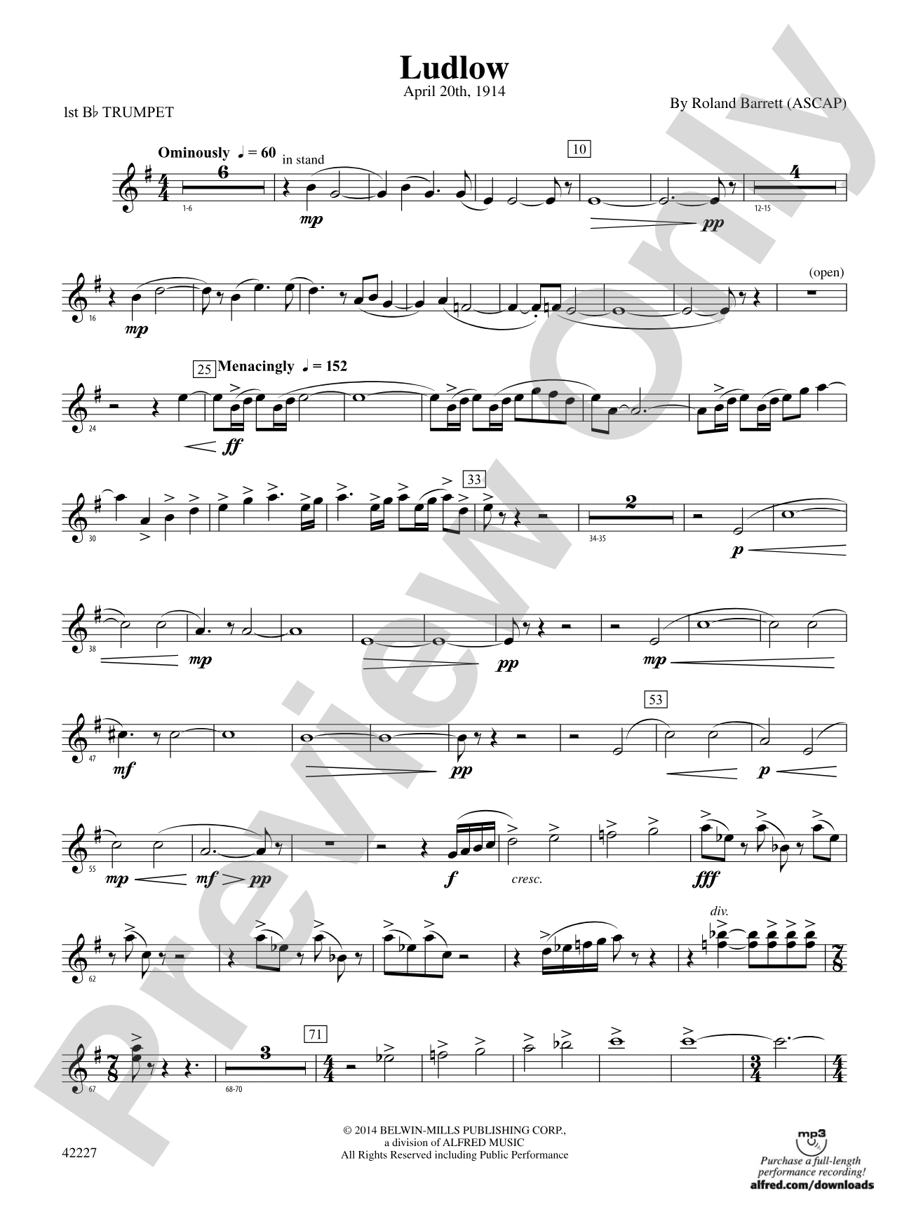Ludlow: 1st B-flat Trumpet