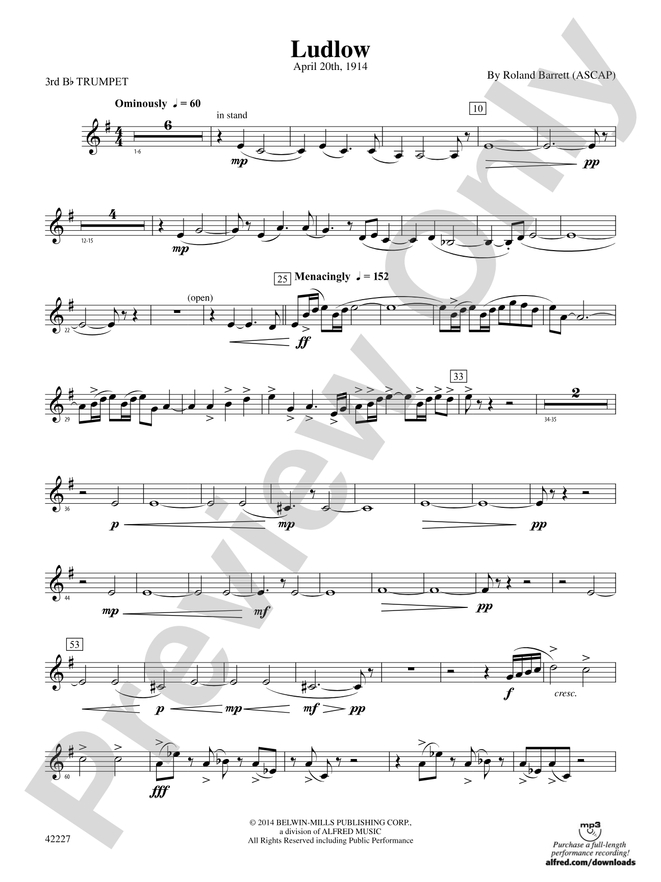 Ludlow: 3rd B-flat Trumpet